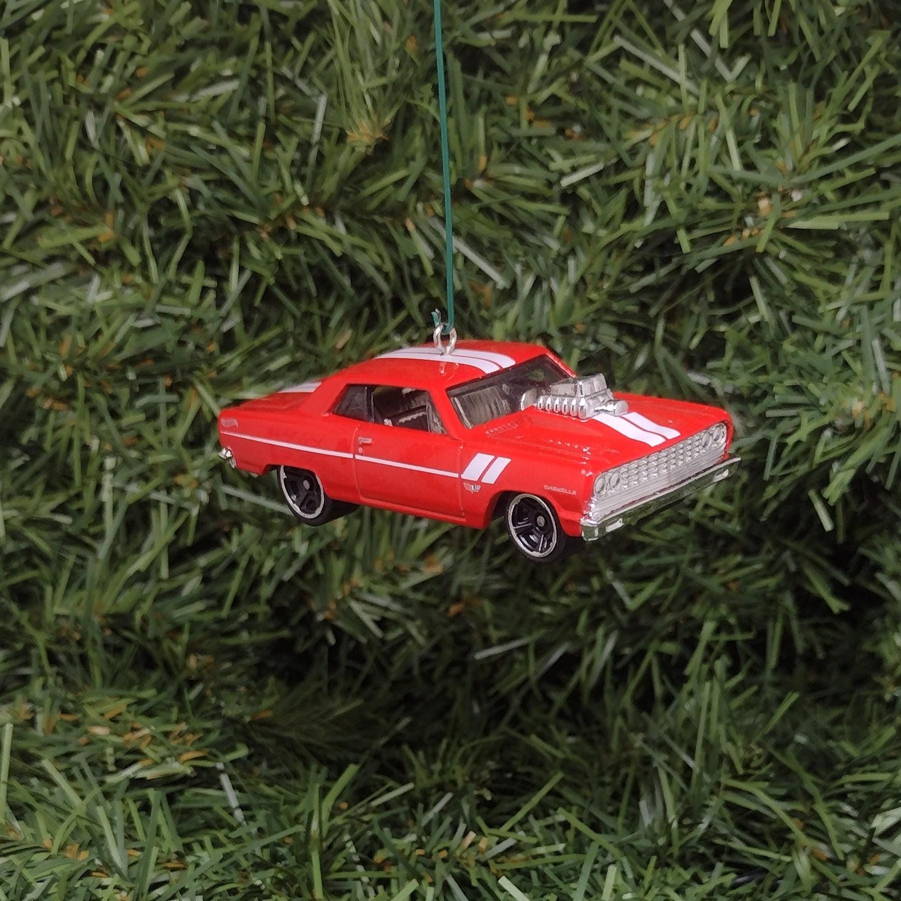 Chevy Chevelle SS 1964 Ornament Christmas Tree Decoration Fun Gift for Car Enthusiast Chevrolet Unique Xmas Gift Idea Red