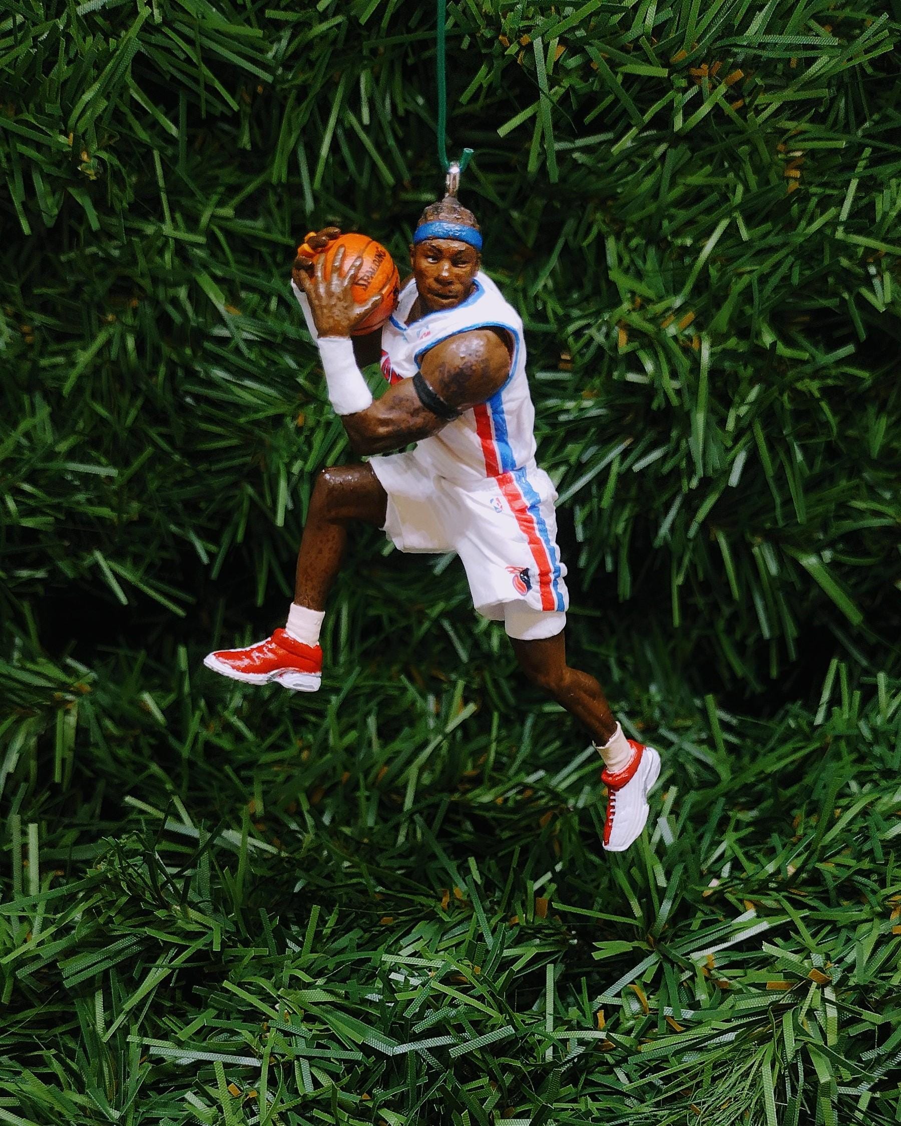 DETROIT PISTONS Ornament Christmas Tree Decoration Ben Wallace Unique Xmas Gift Idea NBA Basketball figure