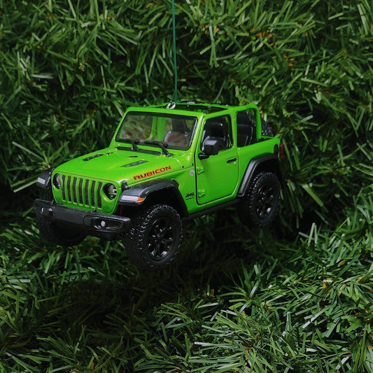 JEEP Wrangler Christmas Ornament OPEN TOP Gift Idea Fun Xmas tree Decoration 5 inch 2018 green