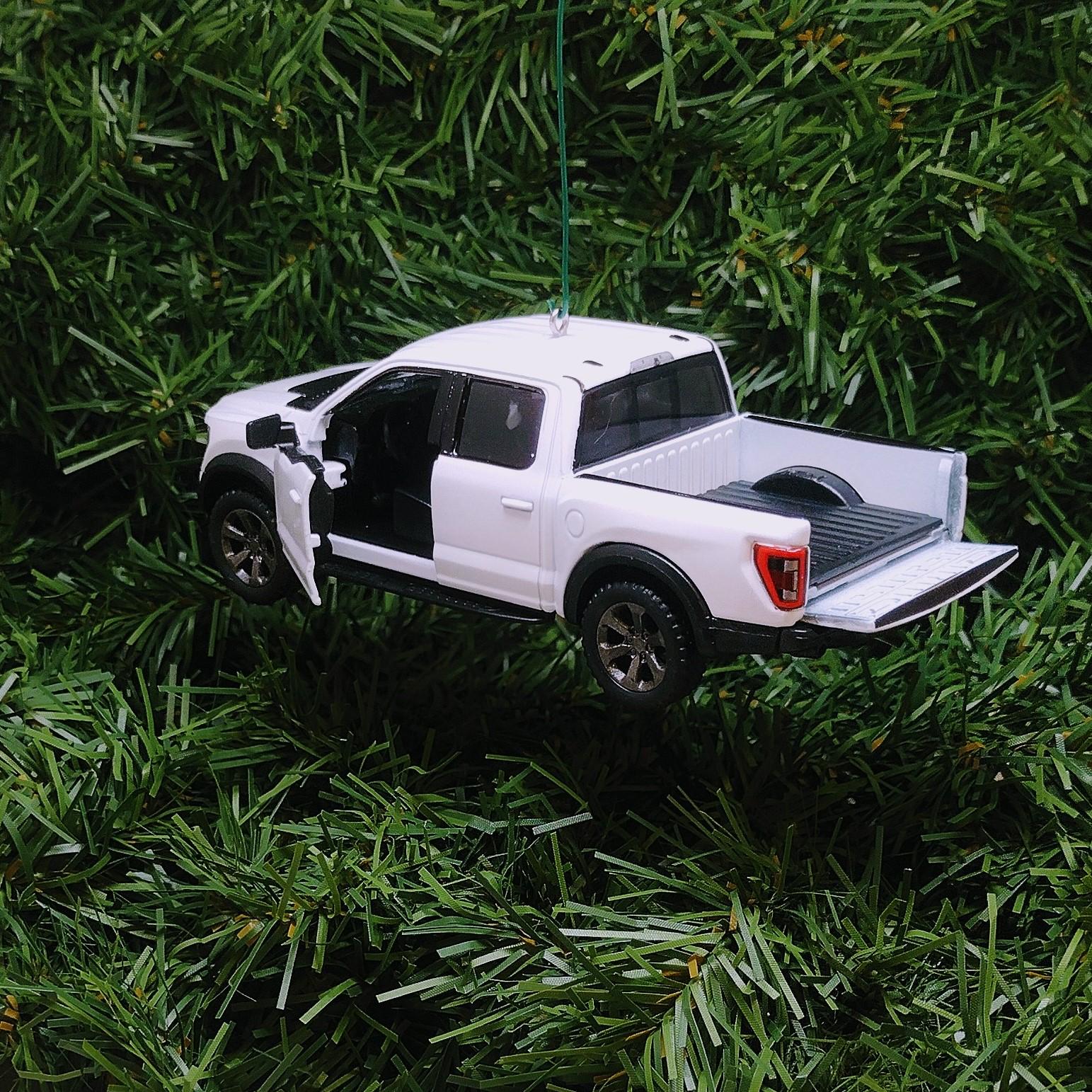 FORD F-150 Raptor Truck Ornament Christmas Tree Decoration Fun Automotive Xmas Gift Idea 5 inch 2022-2024 Black White Red Blue