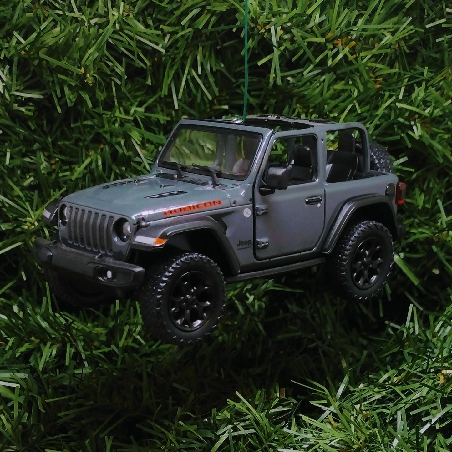 JEEP Wrangler Christmas Ornament OPEN TOP Gift Idea Fun Xmas tree Decoration 5 inch 2018 dark grey gray