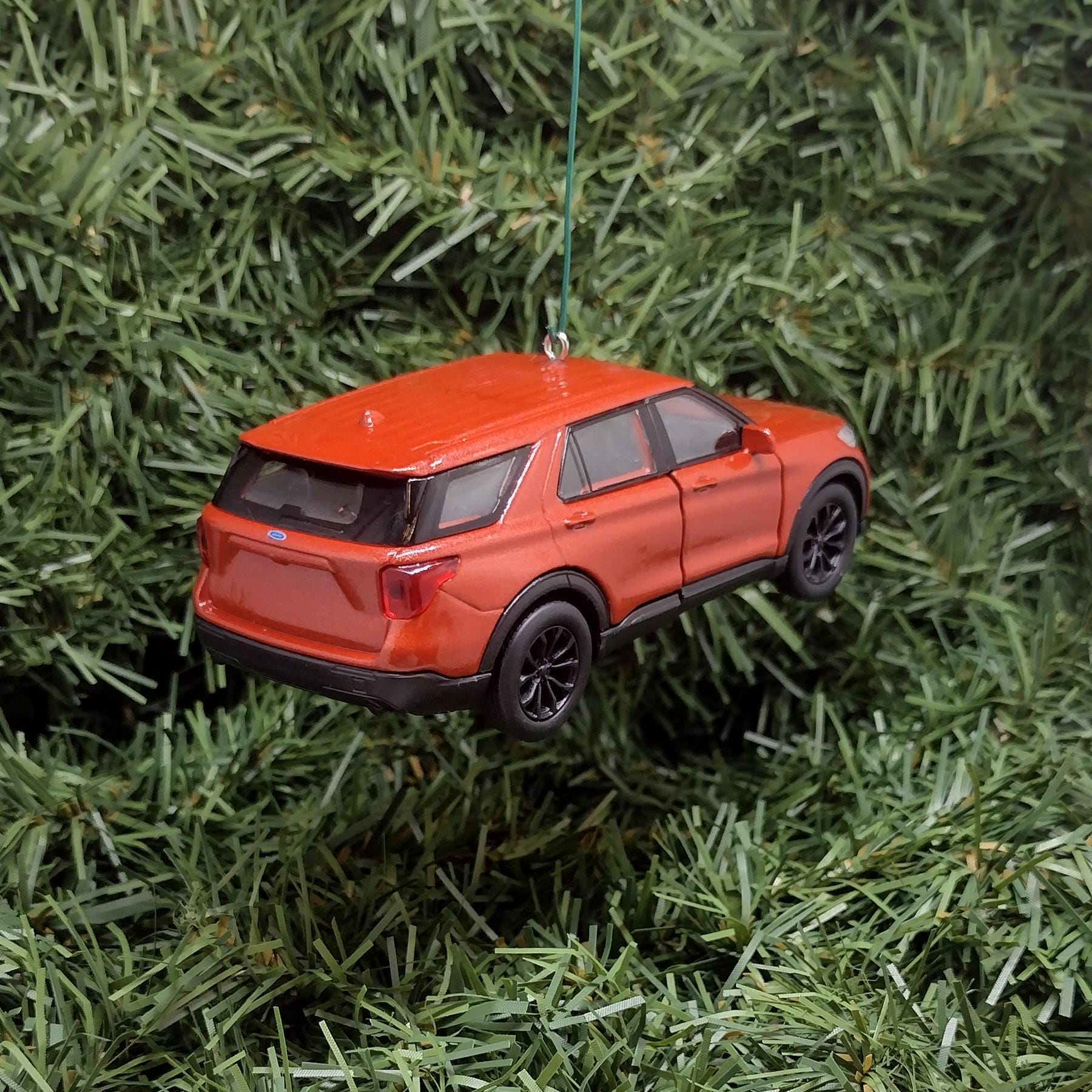 FORD Explorer Ornament Christmas Tree Decoration 2023 Fun Automotive Xmas Gift Idea 5 inch Silver Blue Red 2020 2021 2022 2024