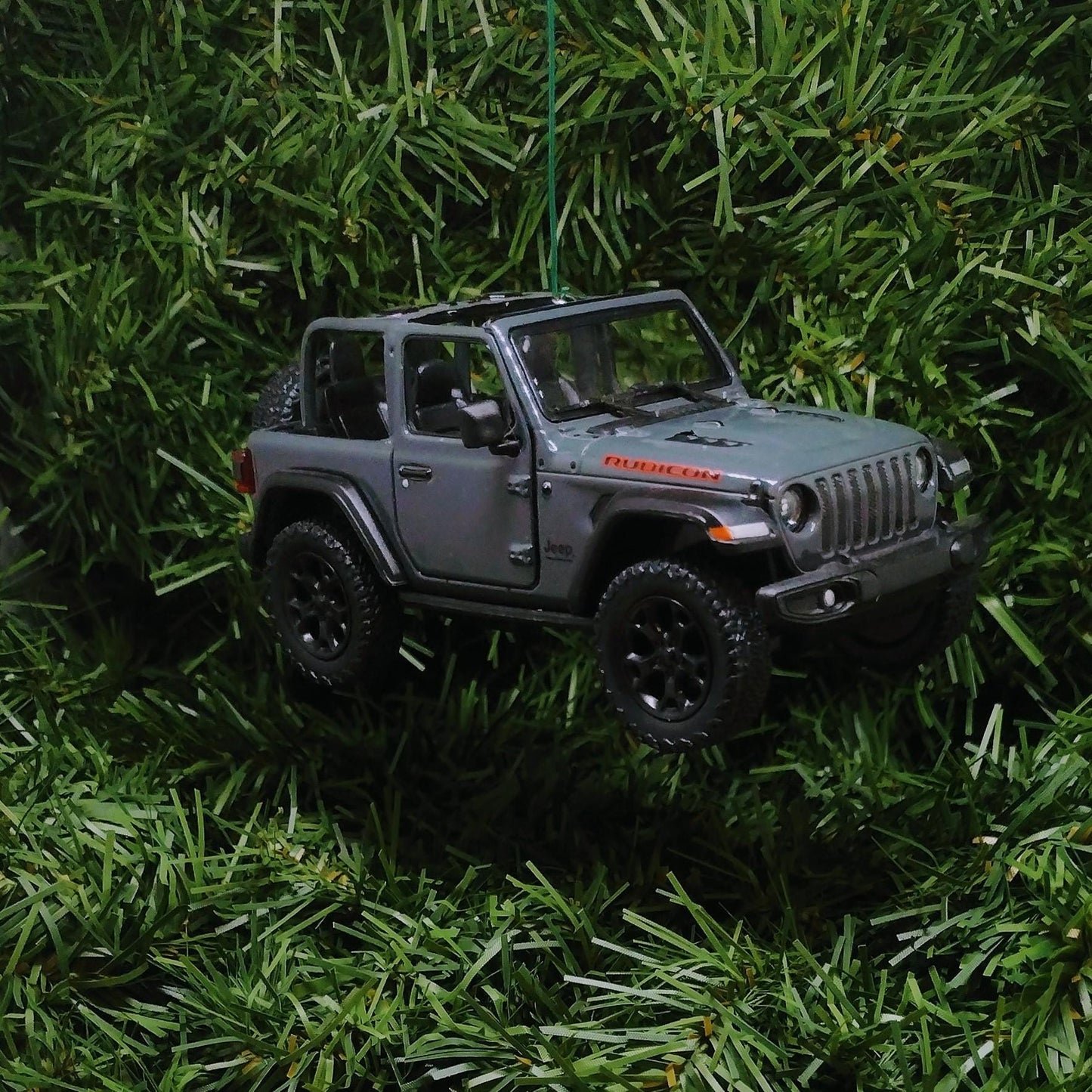JEEP Wrangler Christmas Ornament OPEN TOP Gift Idea Fun Xmas tree Decoration 5 inch 2018 dark grey gray