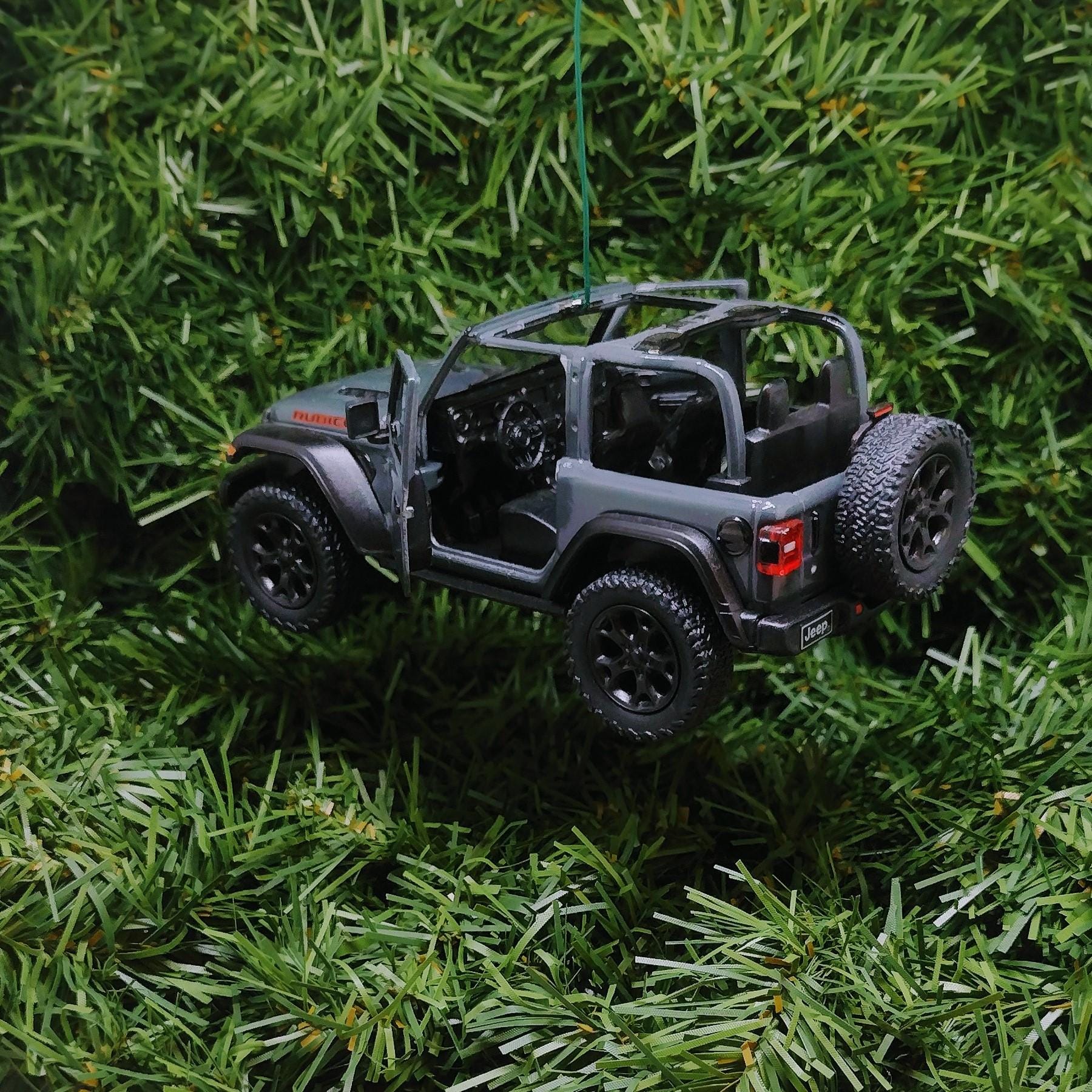 JEEP Wrangler Christmas Ornament OPEN TOP Gift Idea Fun Xmas tree Decoration 5 inch 2018 dark grey gray