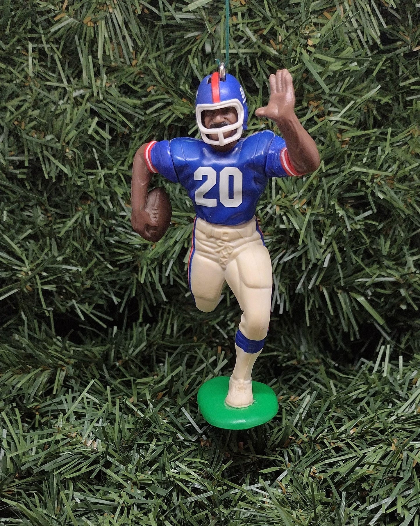 NEW YORK GIANTS ornament Christmas tree decoration Joe Morris unique Xmas gift idea nfl football figure
