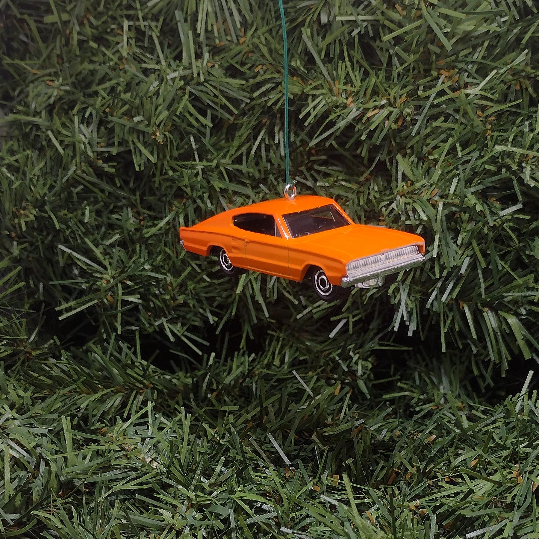 DODGE CHARGER Ornament 1966 Christmas Gift Idea Unique Xmas Tree Decoration 1967 Mopar Muscle Car Orange
