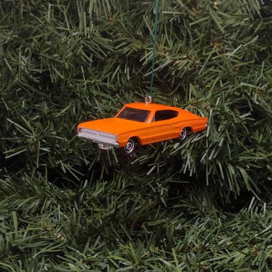 DODGE CHARGER Ornament 1966 Christmas Gift Idea Unique Xmas Tree Decoration 1967 Mopar Muscle Car Orange