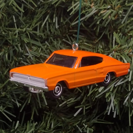 DODGE 1966 CHARGER Ornament Christmas Gift Idea 1967 Mopar Muscle Car Orange