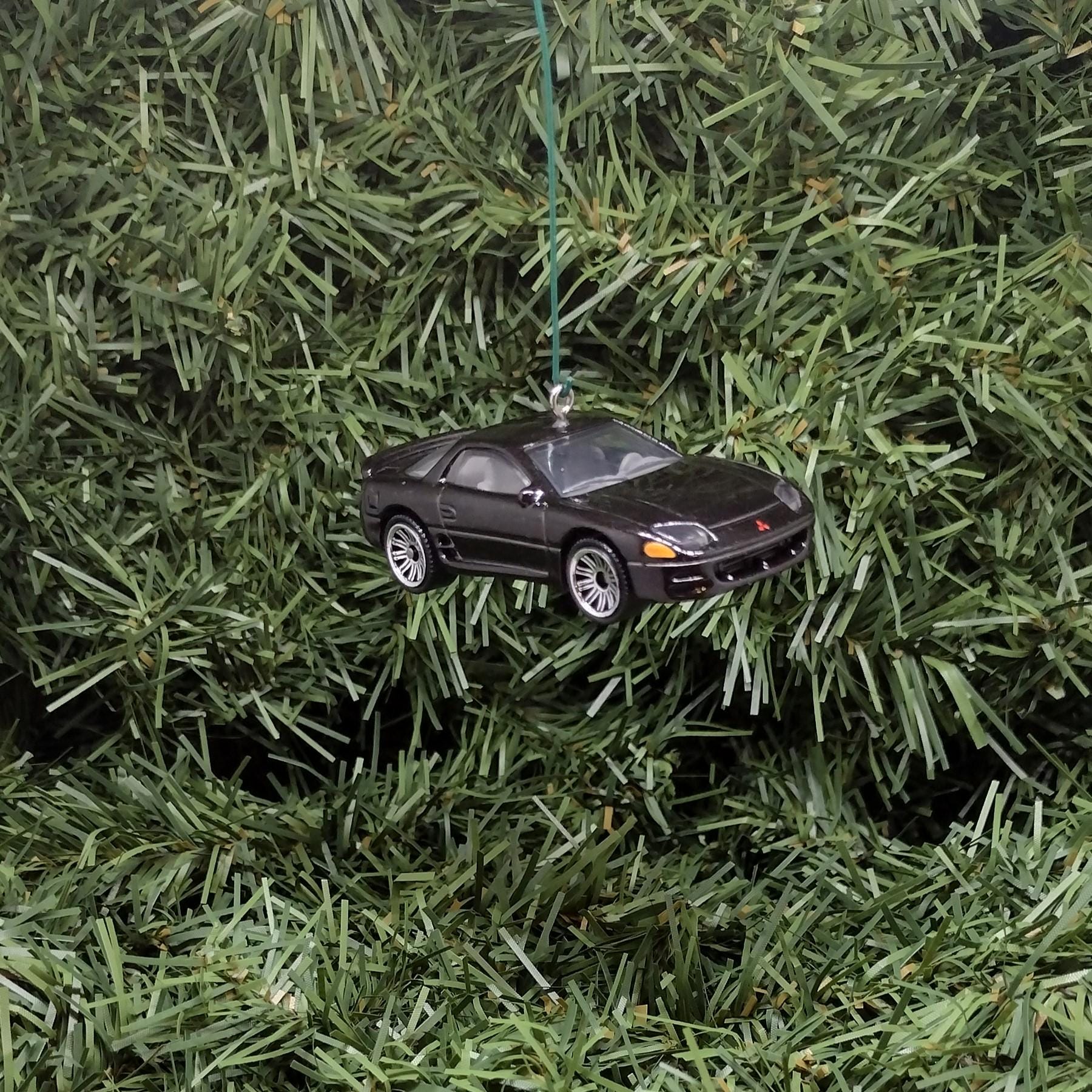 Mitsubishi 3000GT Christmas Ornament Fun Gift Idea for Car Enthusiast or Man Cave Unique Xmas Tree Decoration Black