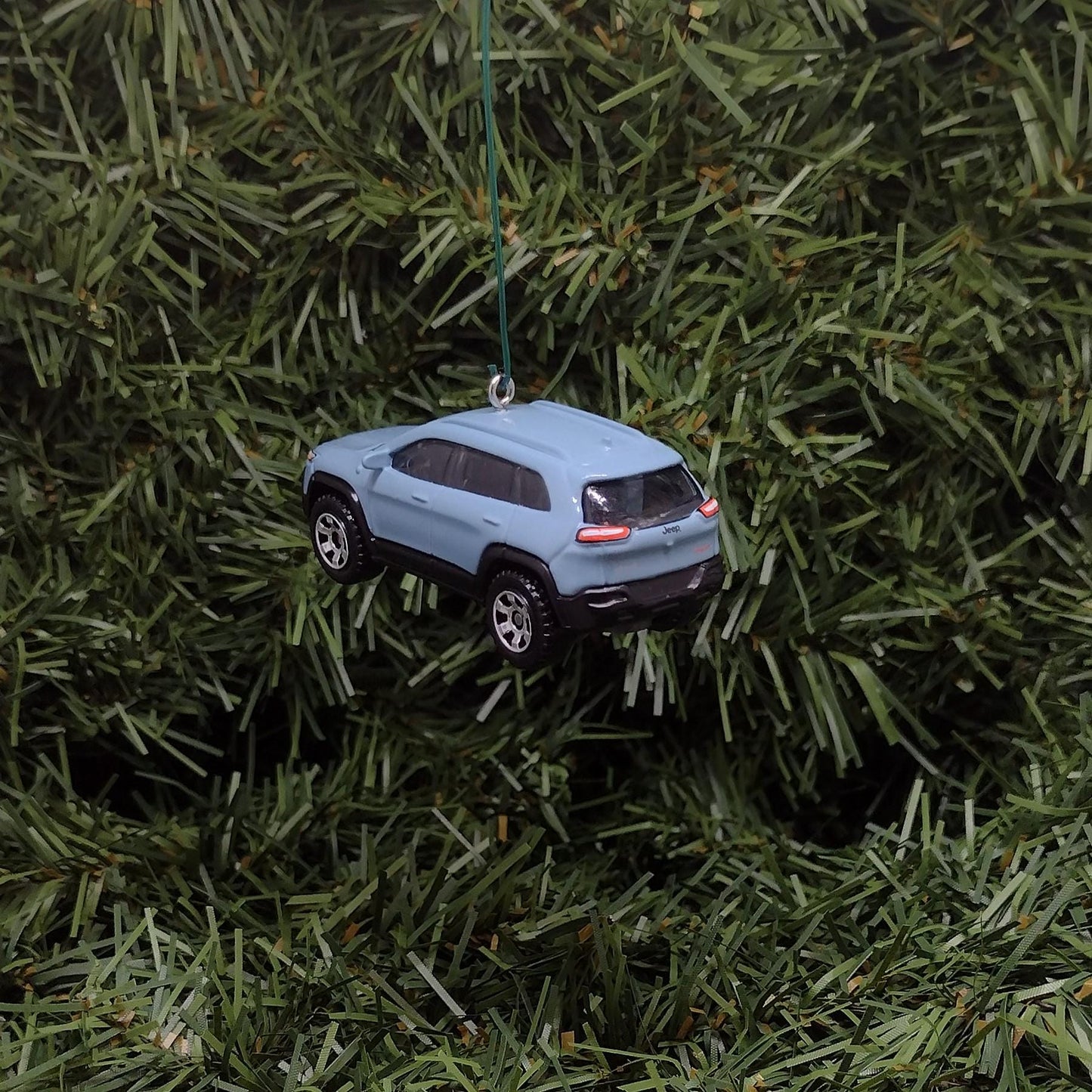 JEEP CHEROKEE Ornament Christmas Gift Idea Unique Xmas Tree Decoration 2014 Trailhawk 4x4 SUV Light Blue