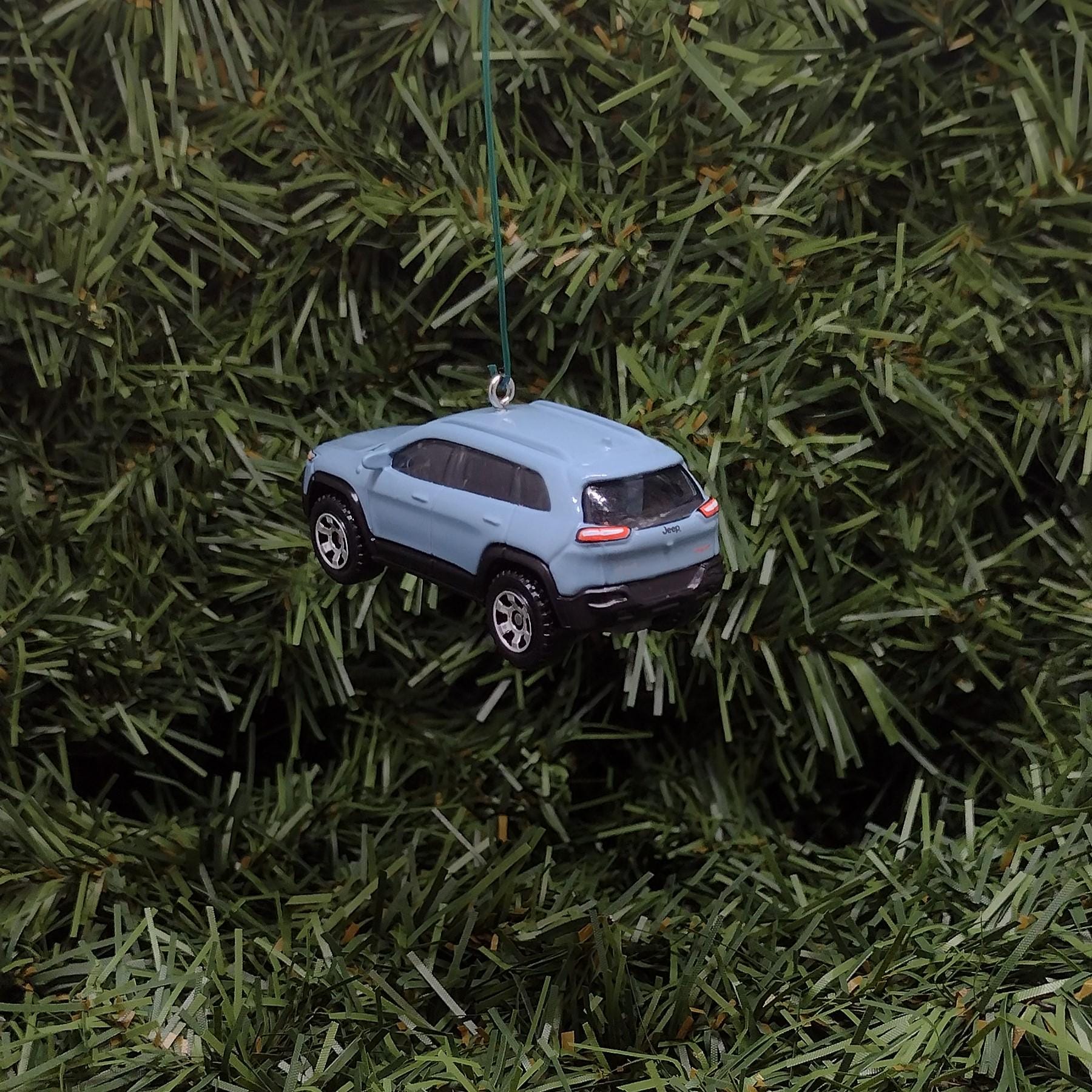 JEEP CHEROKEE Ornament Christmas Gift Idea Unique Xmas Tree Decoration 2014 Trailhawk 4x4 SUV Light Blue
