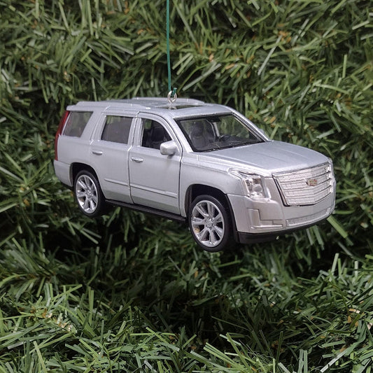 CADILLAC ESCALADE Ornament 2017 Christmas Tree Decoration Unique Xmas Gift Idea 5 inches long Silver Caddy 2015 - 2020