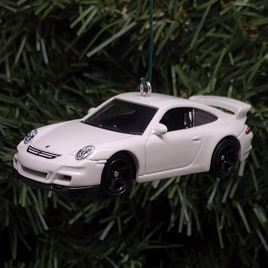 Porsche 911 GT3 Ornament Christmas Tree Decoration Unique Gift Idea 2007 White