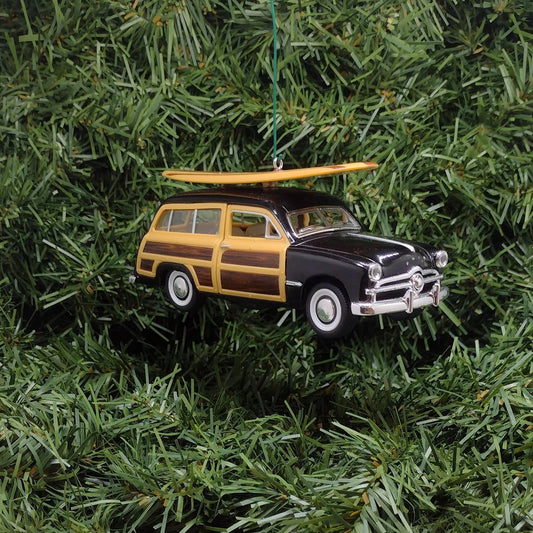 FORD 1949 Woodie Wagon Ornament Christmas Tree Decoration Fun Automotive Unique Xmas Gift Idea 5 Inch Woody Station Wagon Black