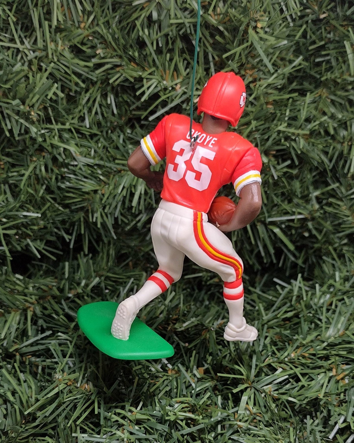 KANSAS CITY CHIEFS ornament Christmas tree decoration Christian Okoye unique xmas gift idea nfl football figure
