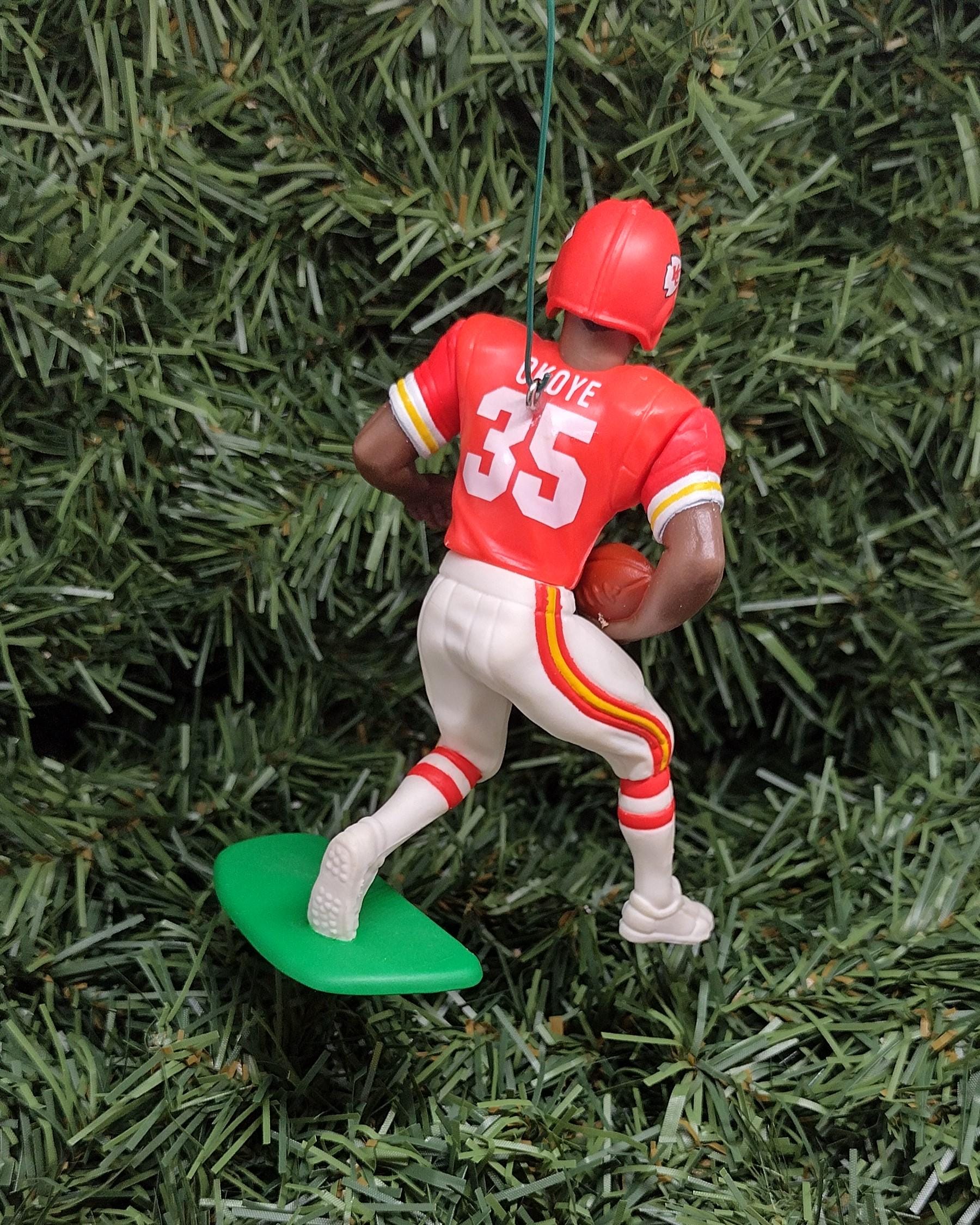 KANSAS CITY CHIEFS ornament Christmas tree decoration Christian Okoye unique xmas gift idea nfl football figure