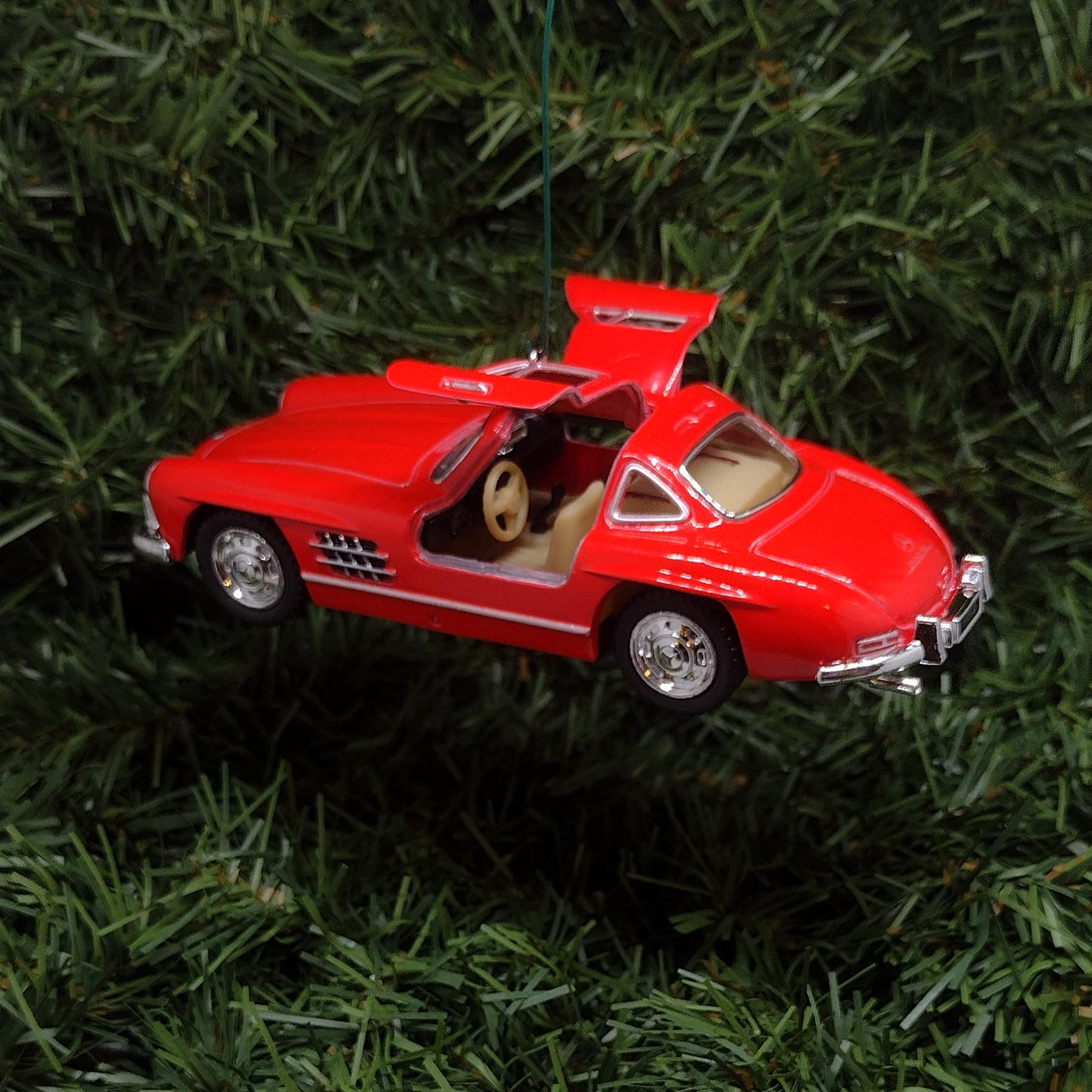 1954 Mercedes-Benz 300 SL Ornament Christmas Tree Decoration Fun Automotive Xmas Gift Idea 5 inch 1955 1956 1957 Red