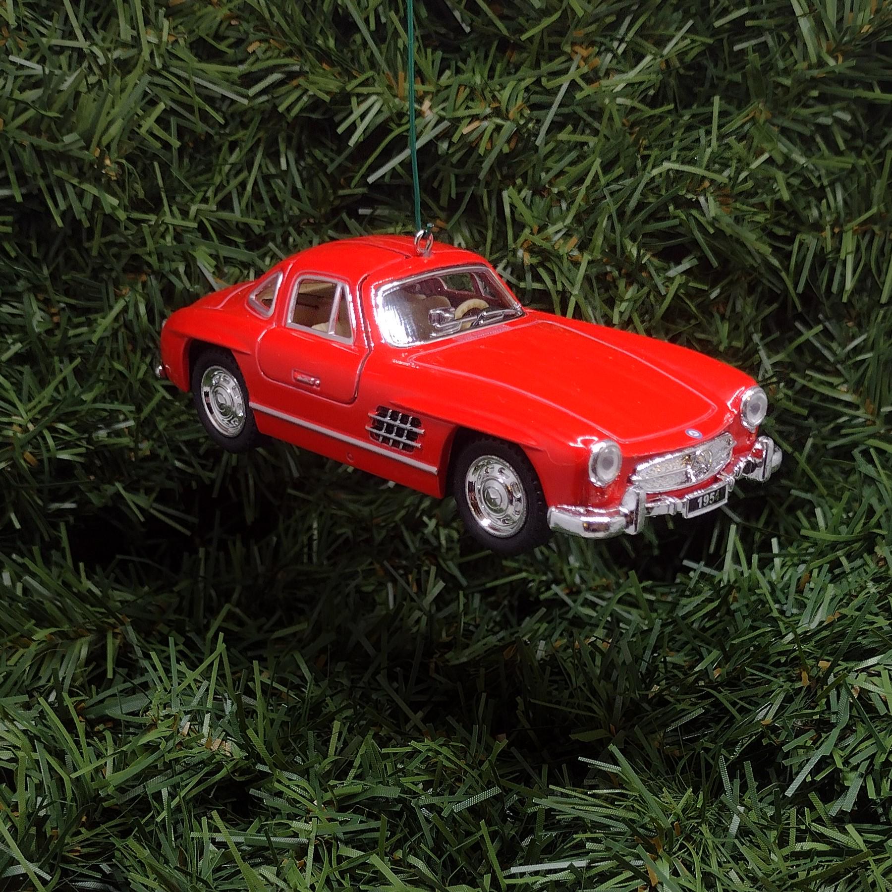 1954 Mercedes-Benz 300 SL Ornament Christmas Tree Decoration Fun Automotive Xmas Gift Idea 5 inch 1955 1956 1957 Red