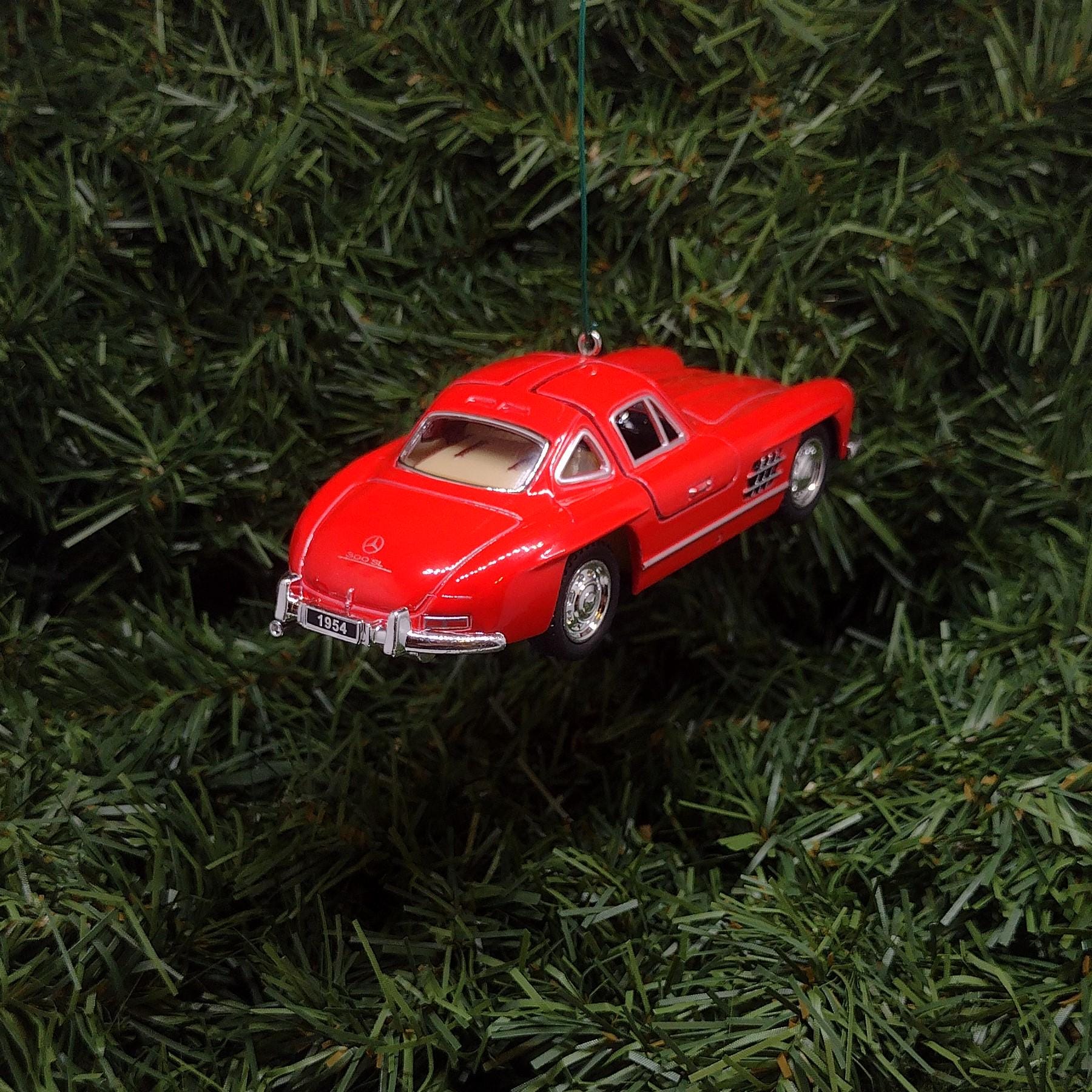 1954 Mercedes-Benz 300 SL Ornament Christmas Tree Decoration Fun Automotive Xmas Gift Idea 5 inch 1955 1956 1957 Red