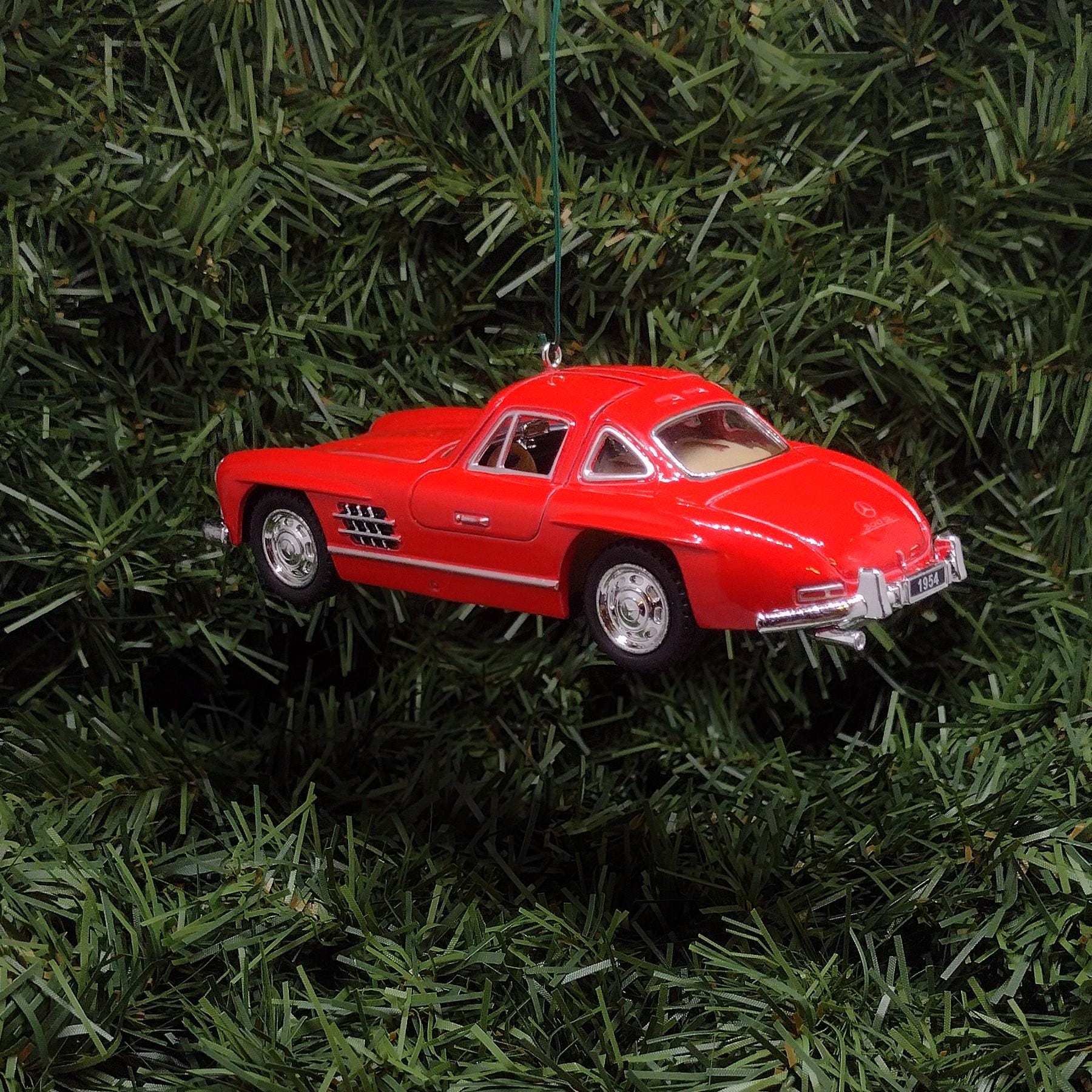 1954 Mercedes-Benz 300 SL Ornament Christmas Tree Decoration Fun Automotive Xmas Gift Idea 5 inch 1955 1956 1957 Red