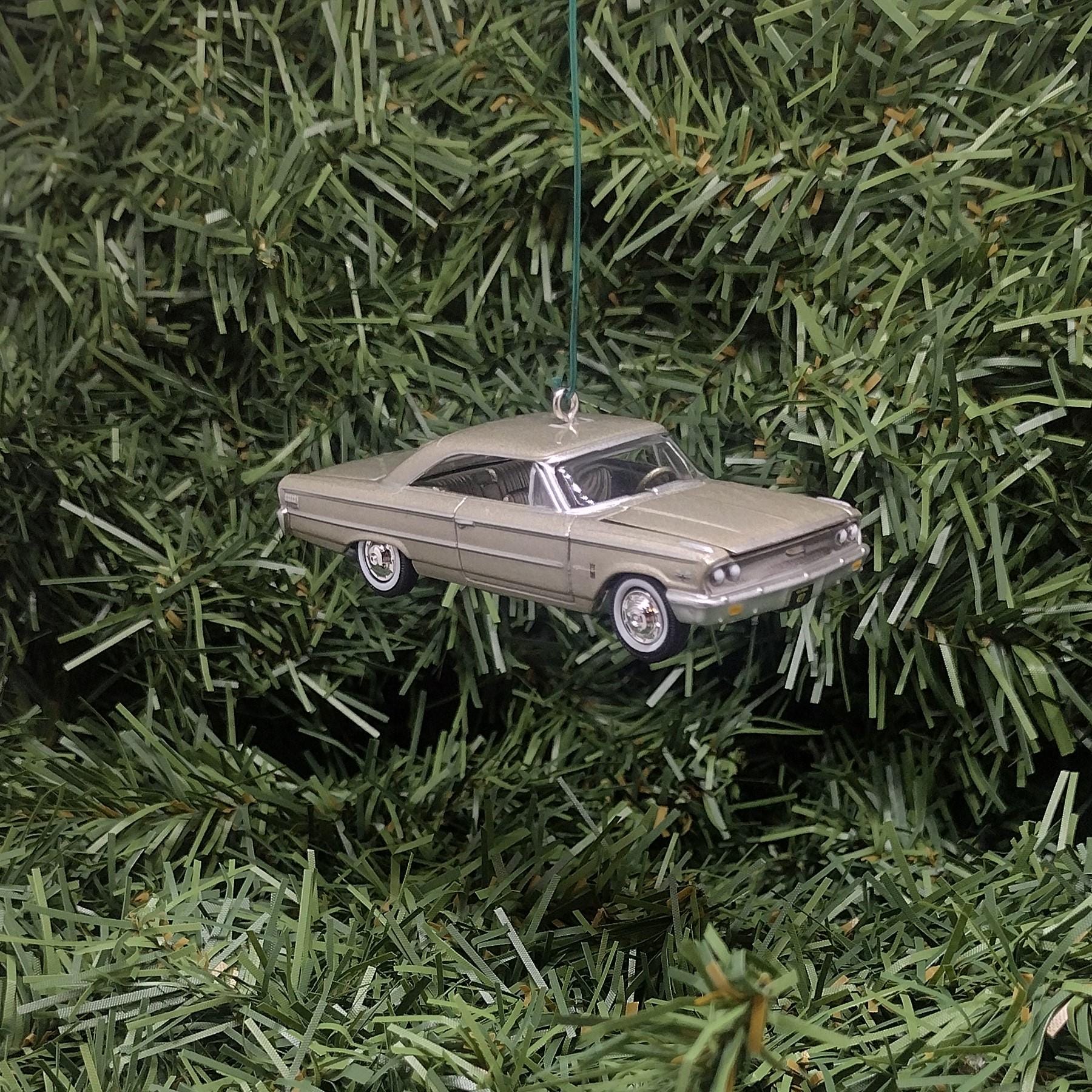 FORD GALAXIE 500 Ornament 1963 Christmas Tree Decoration Unique Gift Idea Champagne Poly
