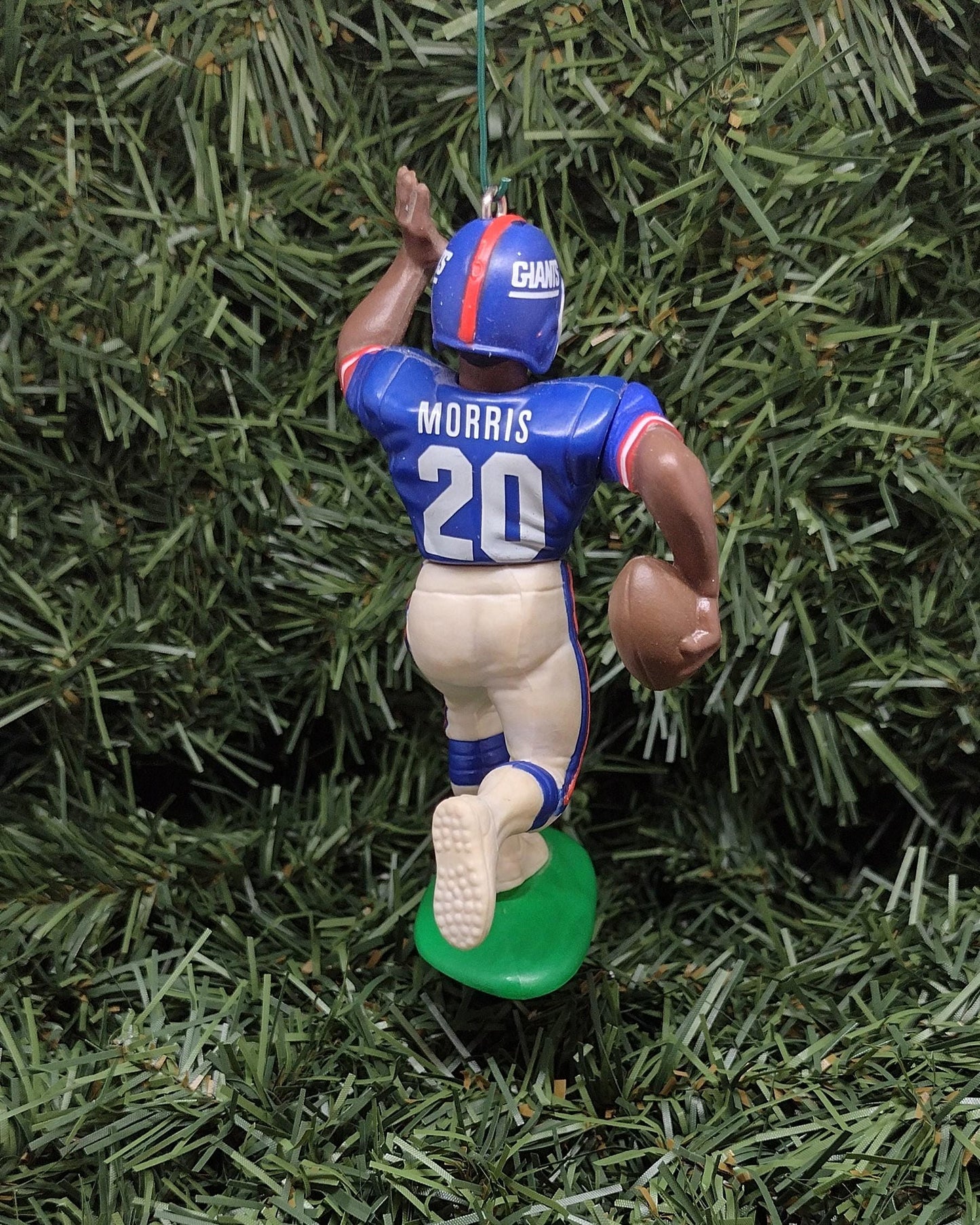 NEW YORK GIANTS ornament Christmas tree decoration Joe Morris unique Xmas gift idea nfl football figure