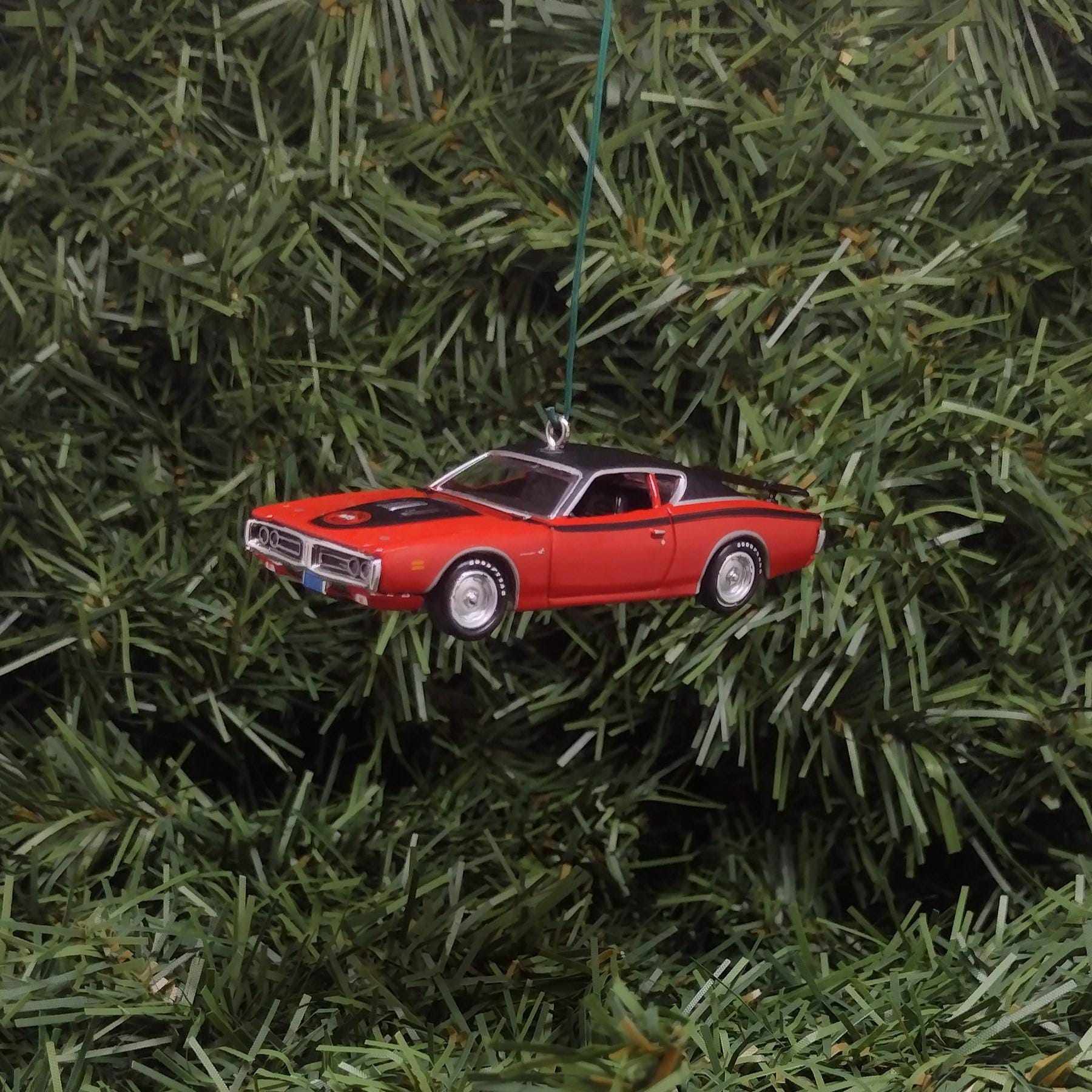 Dodge Charger Super Bee Ornament 1971 Mopar Christmas Tree Decoration Unique Gift Idea Red Hood Opens