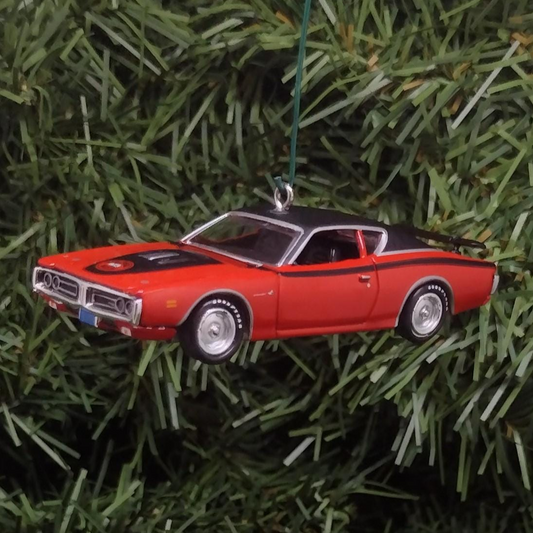 Dodge Charger Super Bee Ornament 1971 Mopar Christmas Tree Decoration Unique Gift Idea Red Hood Opens