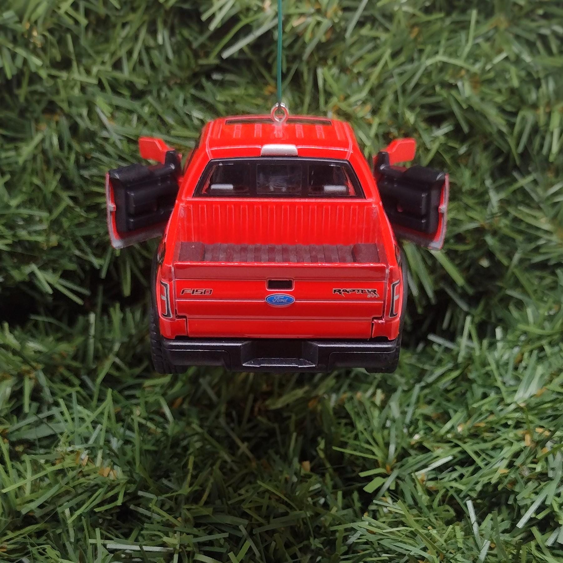 FORD F-150 Raptor Truck Ornament Christmas Tree Decoration Fun Automotive Xmas Gift Idea 5 inches long 2010-2014 Red