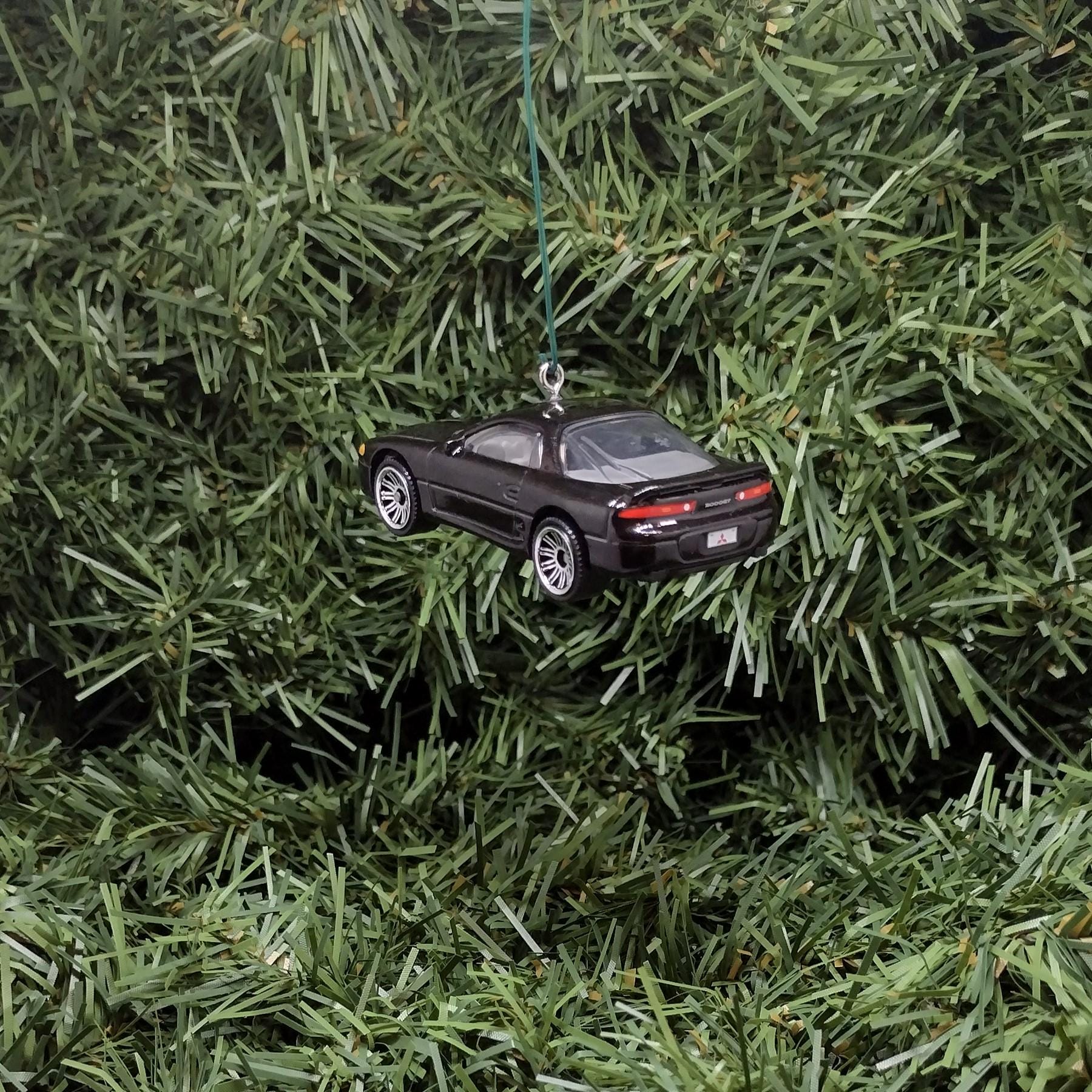 Mitsubishi 3000GT Christmas Ornament Fun Gift Idea for Car Enthusiast or Man Cave Unique Xmas Tree Decoration Black