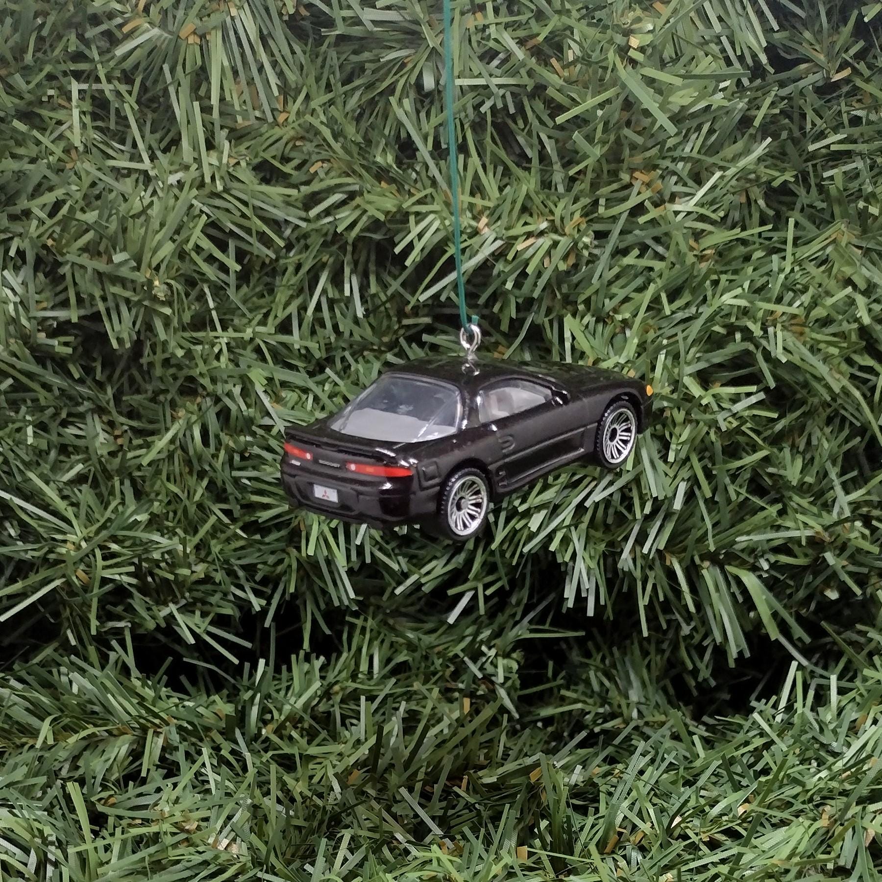 Mitsubishi 3000GT Christmas Ornament Fun Gift Idea for Car Enthusiast or Man Cave Unique Xmas Tree Decoration Black