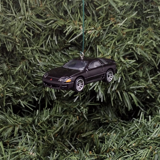 Mitsubishi 3000GT Christmas Ornament Fun Gift Idea for Car Enthusiast or Man Cave Unique Xmas Tree Decoration Black