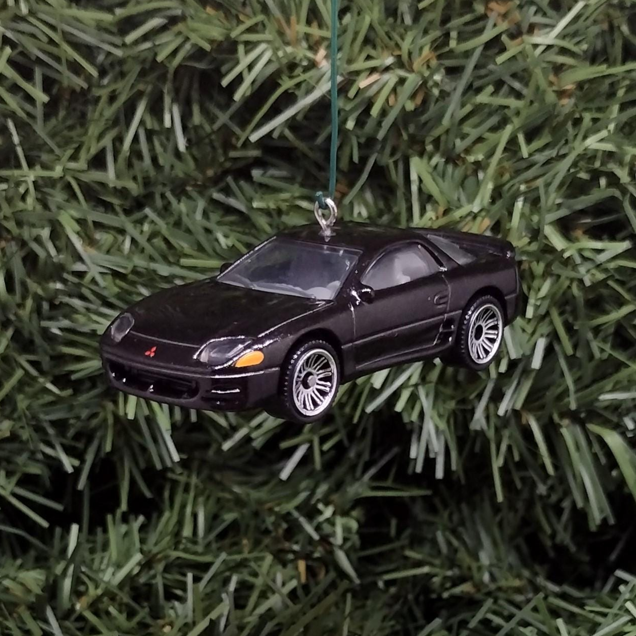 Mitsubishi 3000GT Christmas Ornament Fun Gift Idea for Car Enthusiast or Man Cave Unique Xmas Tree Decoration Black