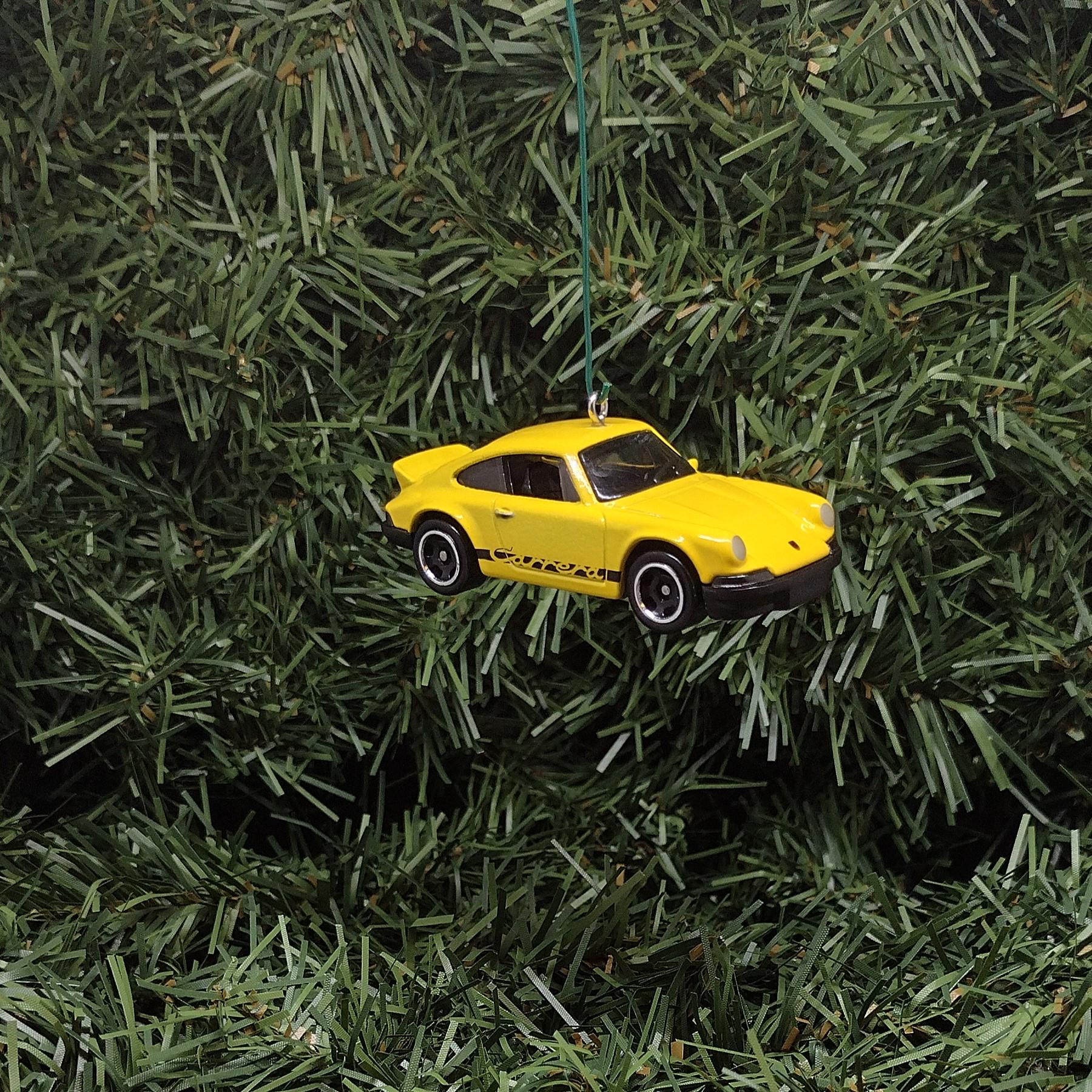 PORSCHE 911 Carrera RS 2.7 Ornament Christmas Tree Decoration Unique Gift Idea White Yellow Orange