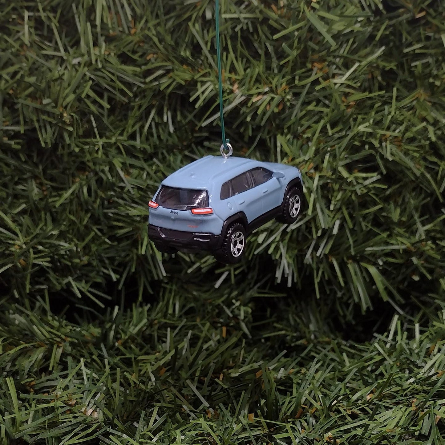 JEEP CHEROKEE Ornament Christmas Gift Idea Unique Xmas Tree Decoration 2014 Trailhawk 4x4 SUV Light Blue