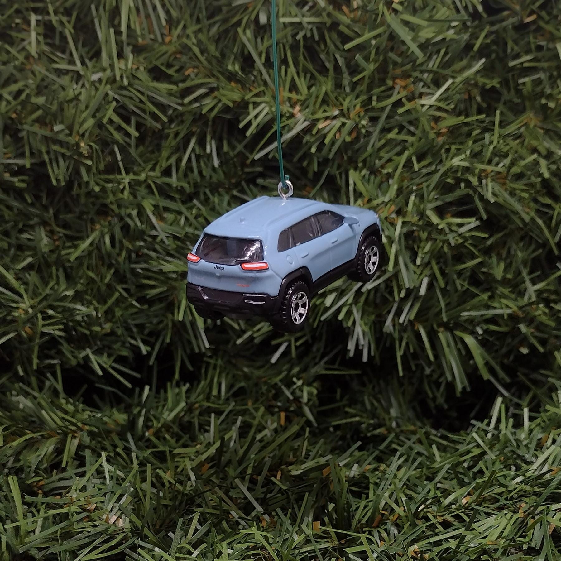 JEEP CHEROKEE Ornament Christmas Gift Idea Unique Xmas Tree Decoration 2014 Trailhawk 4x4 SUV Light Blue