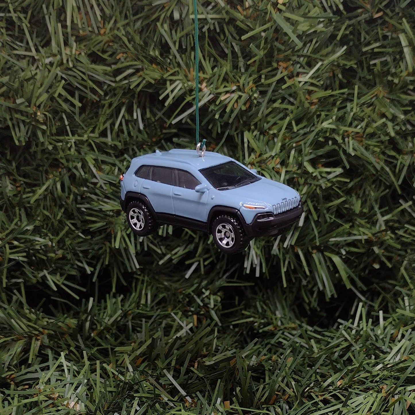 JEEP CHEROKEE Ornament Christmas Gift Idea Unique Xmas Tree Decoration 2014 Trailhawk 4x4 SUV Light Blue