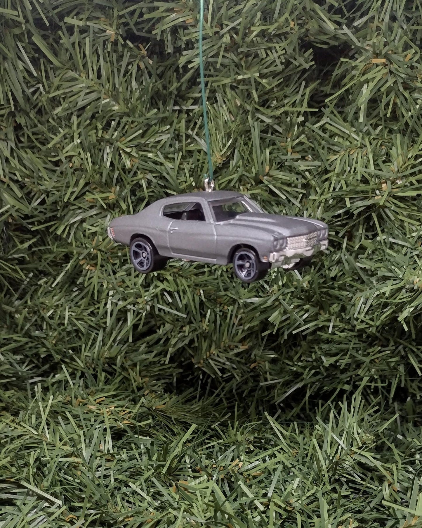 Chevy Chevelle SS 1970 Ornament Christmas Tree Decoration Fun Gift For Car Enthusiast Chevrolet Unique Xmas Gift Idea Flat Gray