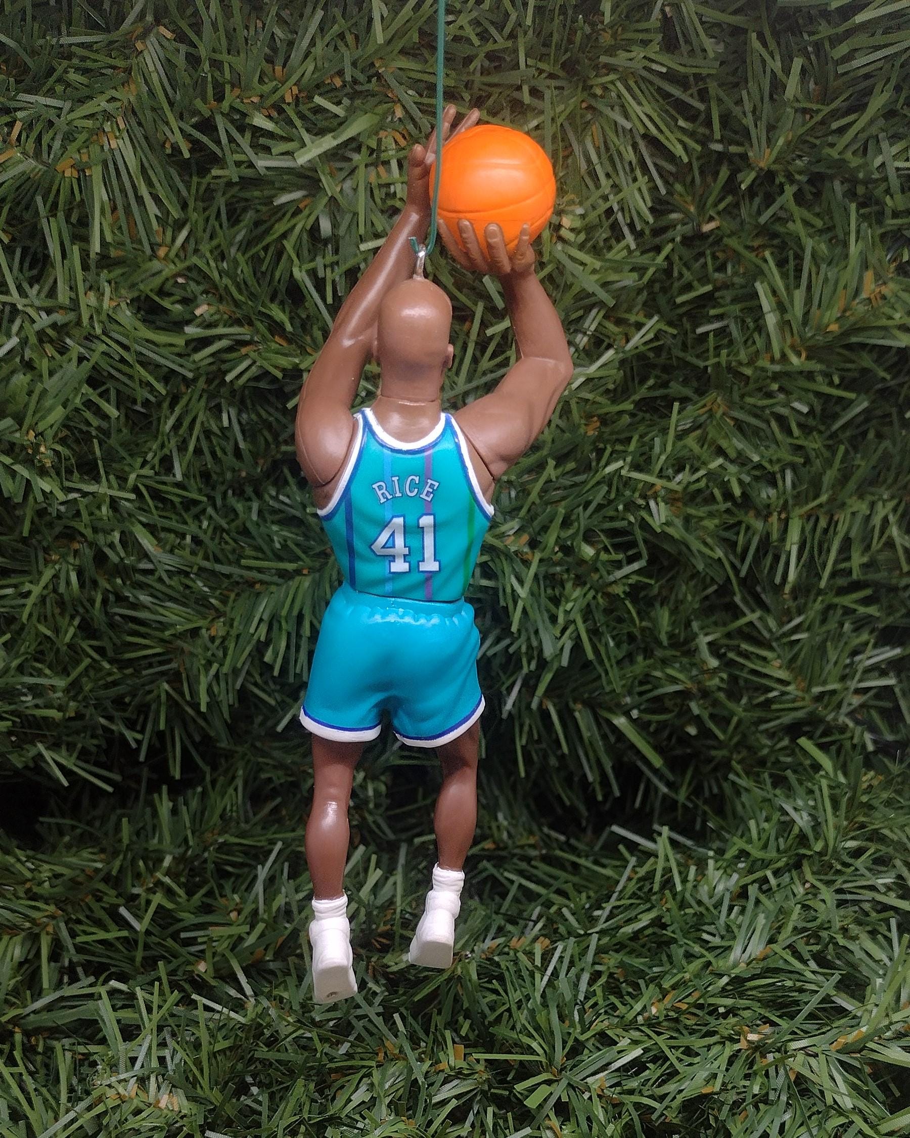 CHARLOTTE HORNETS Christmas Ornaments Larry Johnson Muggsy Bogues Anthony Mason Glen Rice Xmas Tree Gift