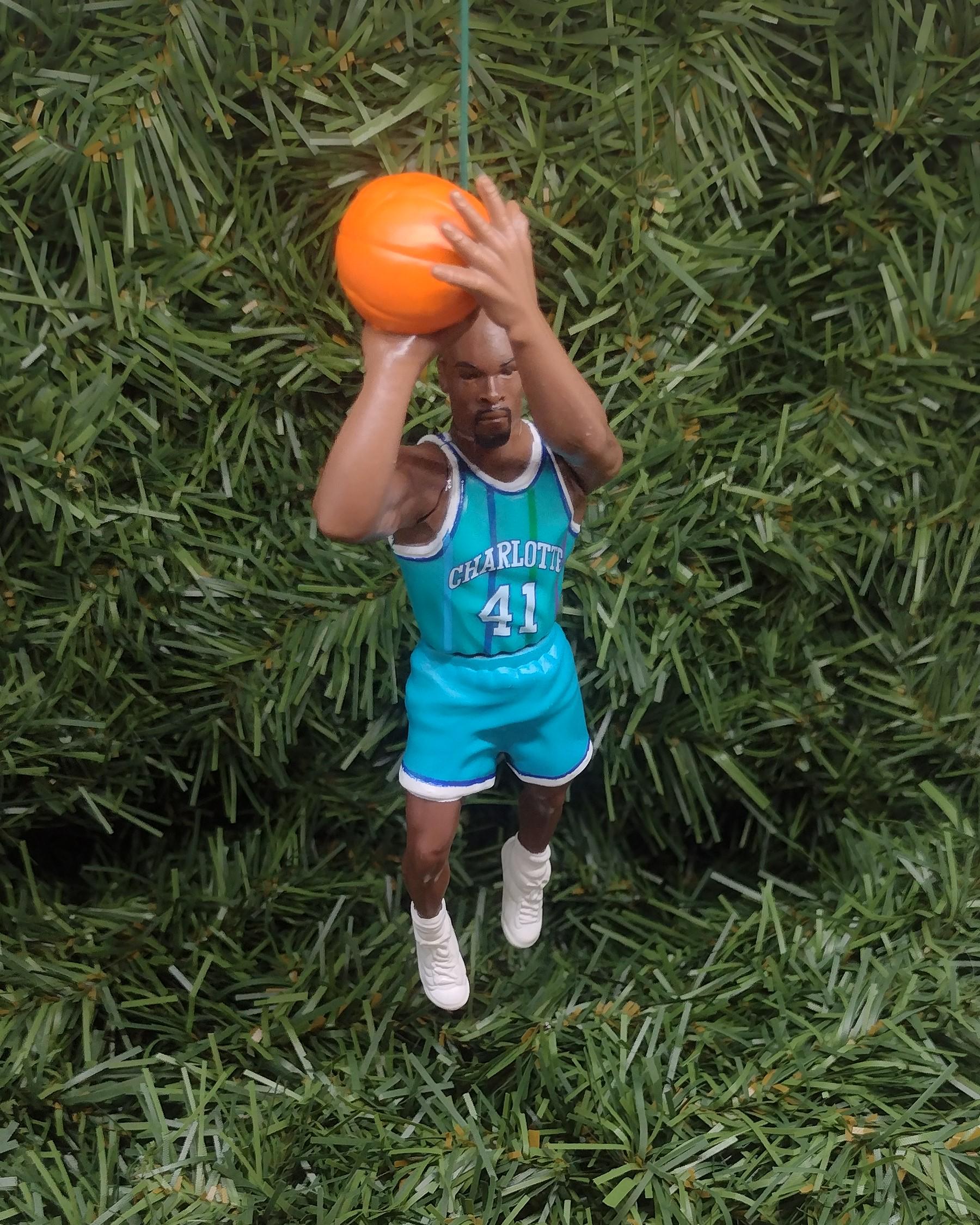 CHARLOTTE HORNETS Christmas Ornaments Larry Johnson Muggsy Bogues Anthony Mason Glen Rice Xmas Tree Gift