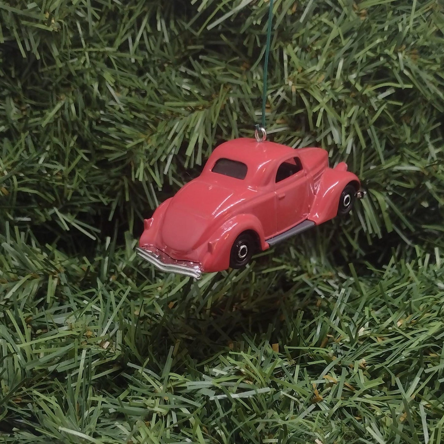 1936 Ford Coupe Ornament Christmas Gift Xmas Tree Decoration Green Red