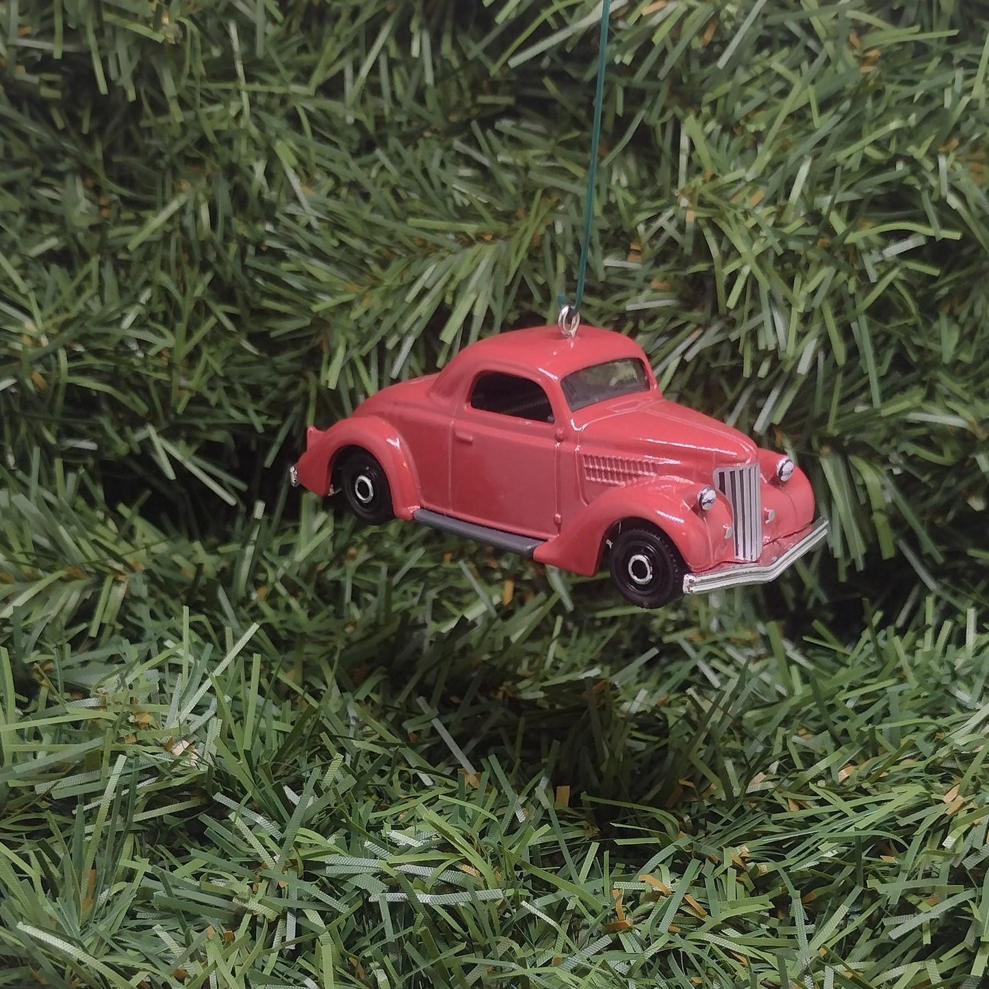 1936 Ford Coupe Ornament Christmas Gift Xmas Tree Decoration Green Red