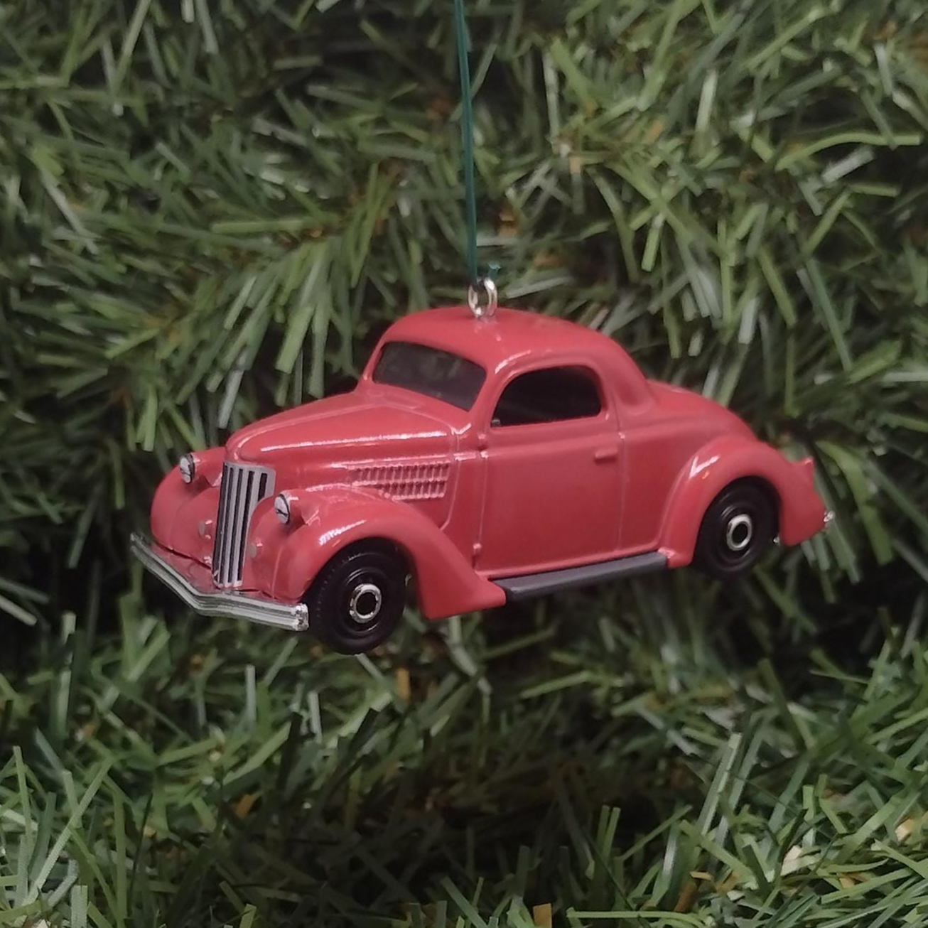 1936 Ford Coupe Ornament Christmas Gift Xmas Tree Decoration Green Red