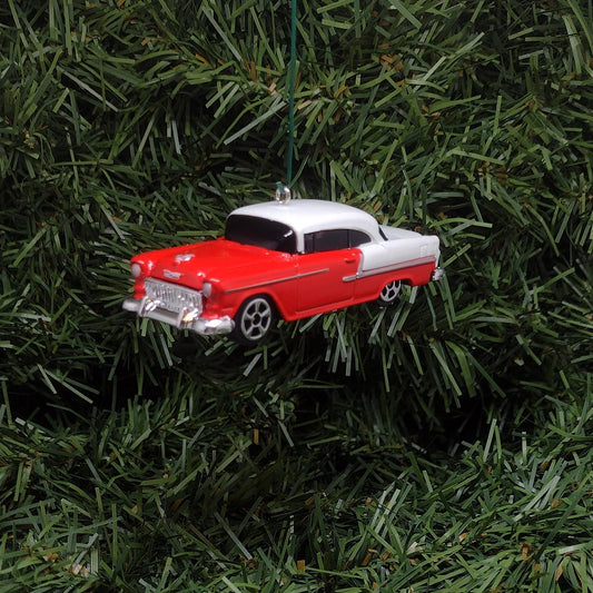 1955 Chevy Bel Air Ornament Christmas Tree Decoration Fun Xmas Gift Idea Chevrolet Belair Red/White