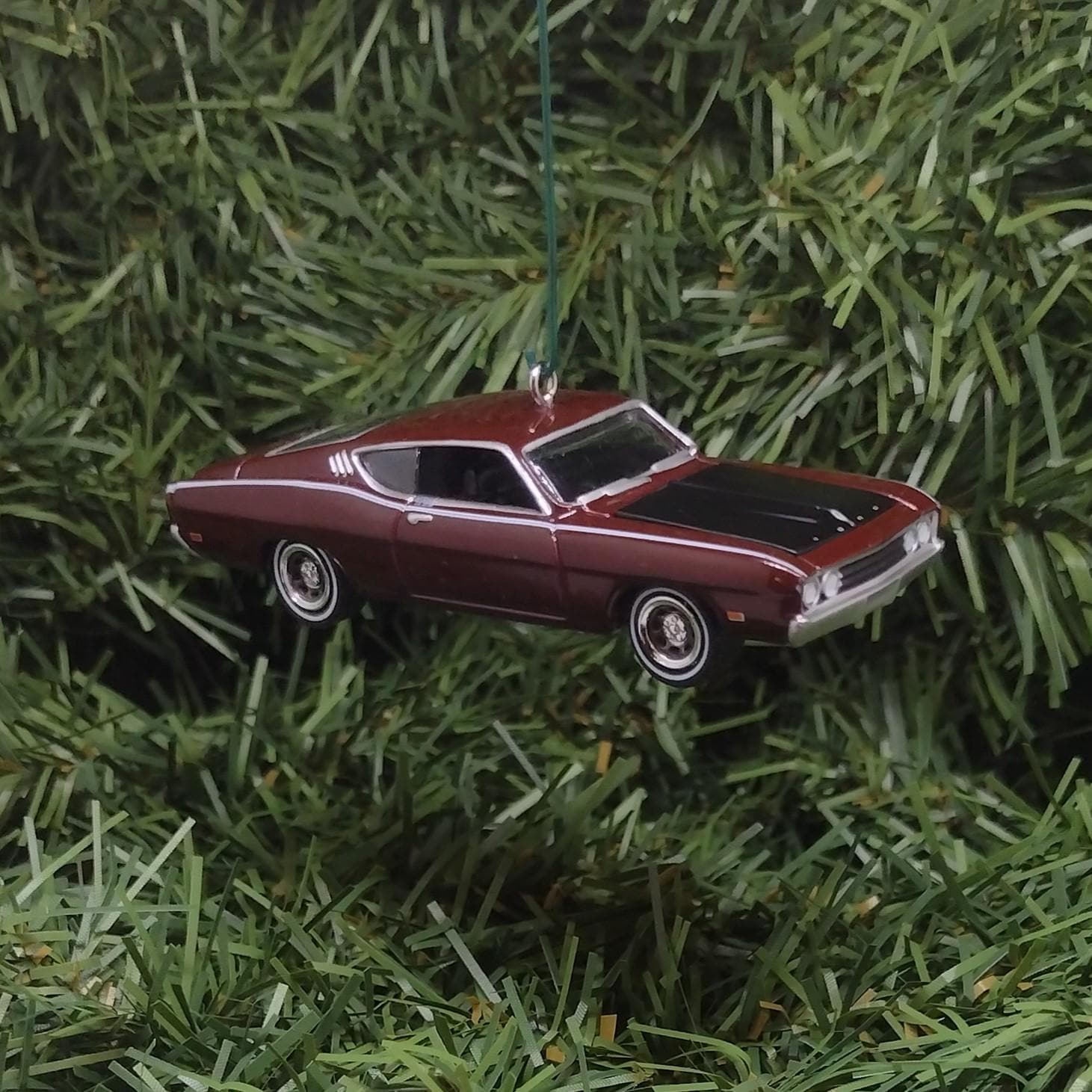 FORD TORINO Ornament 1969 Talladega Christmas Tree Gift Royal Maroon