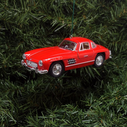1954 Mercedes-Benz 300 SL Ornament Christmas Tree Decoration Fun Automotive Xmas Gift Idea 5 inch 1955 1956 1957 Red