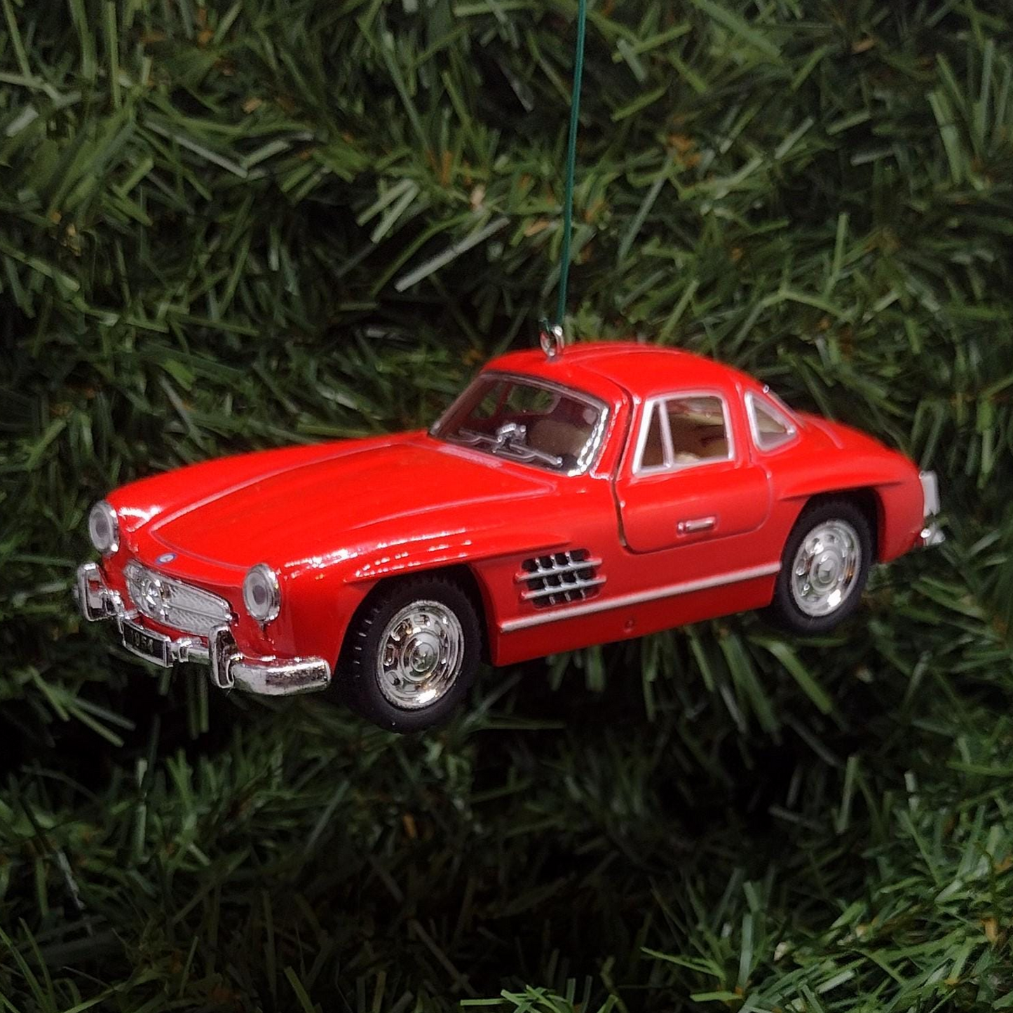 1954 Mercedes-Benz 300 SL Ornament Christmas Tree Decoration Fun Automotive Xmas Gift Idea 5 inch 1955 1956 1957 Red