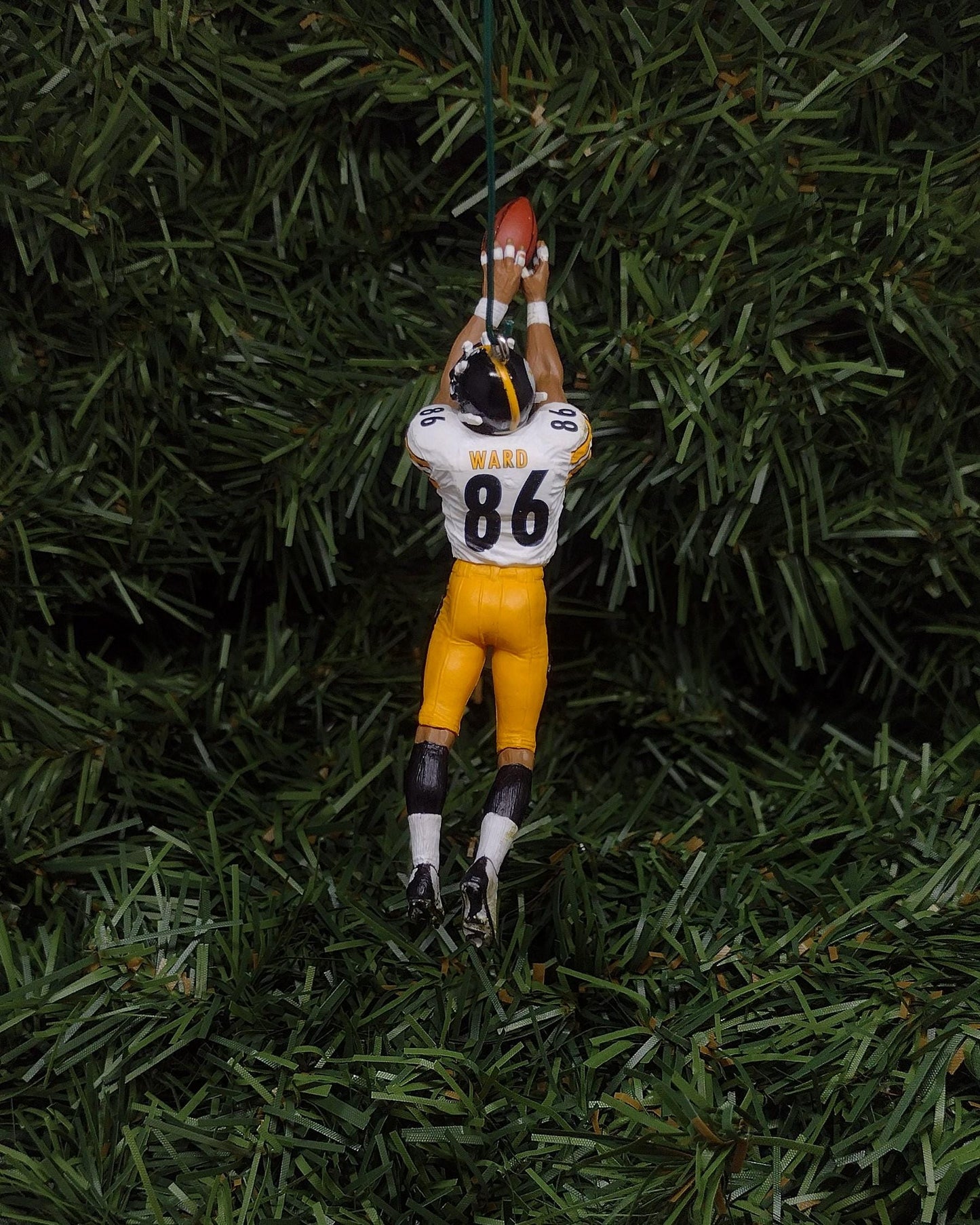 PITTSBURGH STEELERS Ornament Hines Ward Christmas Gift Idea Unique Xmas Tree Decoration NFL Football Figure 3 inch