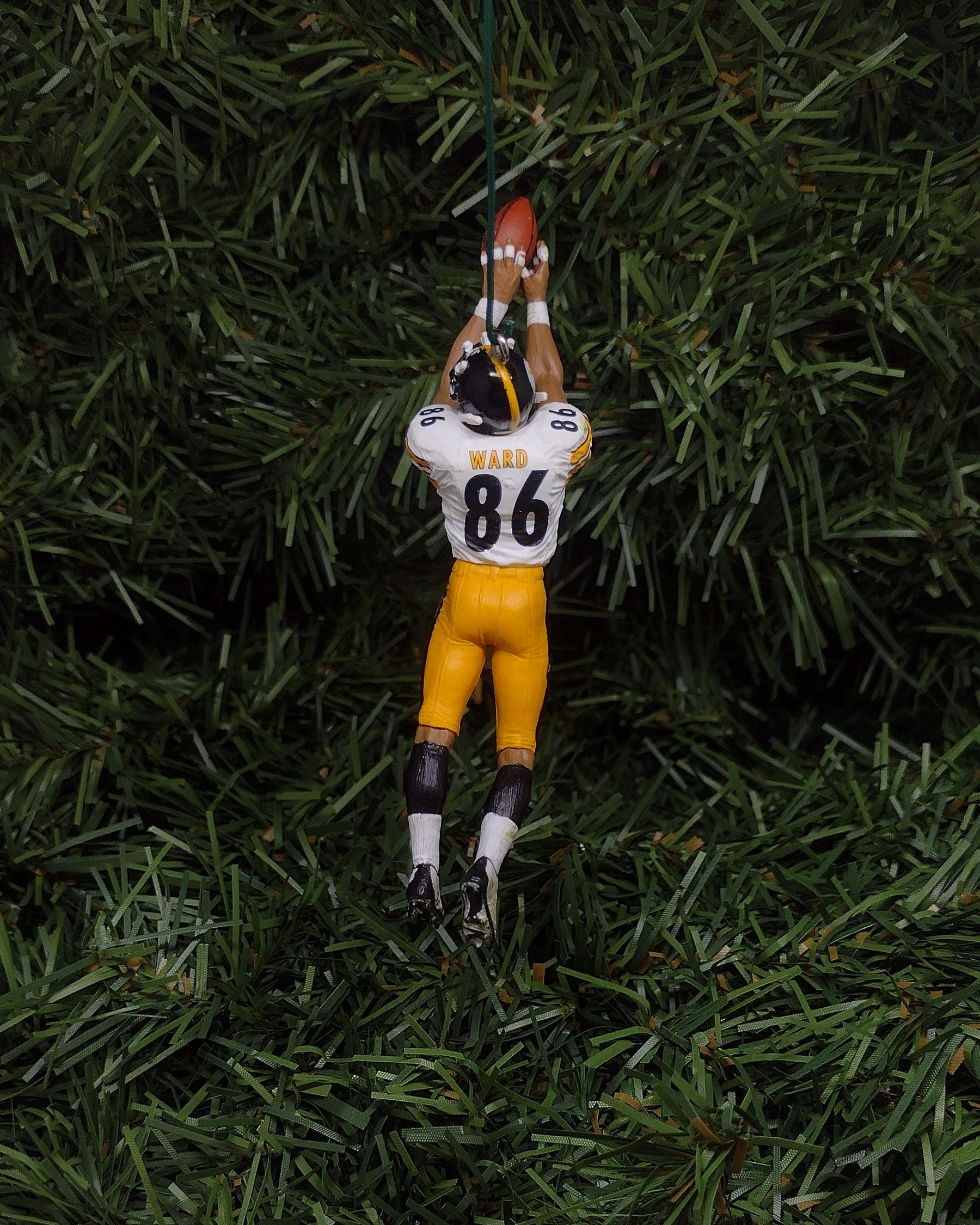 PITTSBURGH STEELERS Ornament Hines Ward Christmas Gift Idea Unique Xmas Tree Decoration NFL Football Figure 3 inch