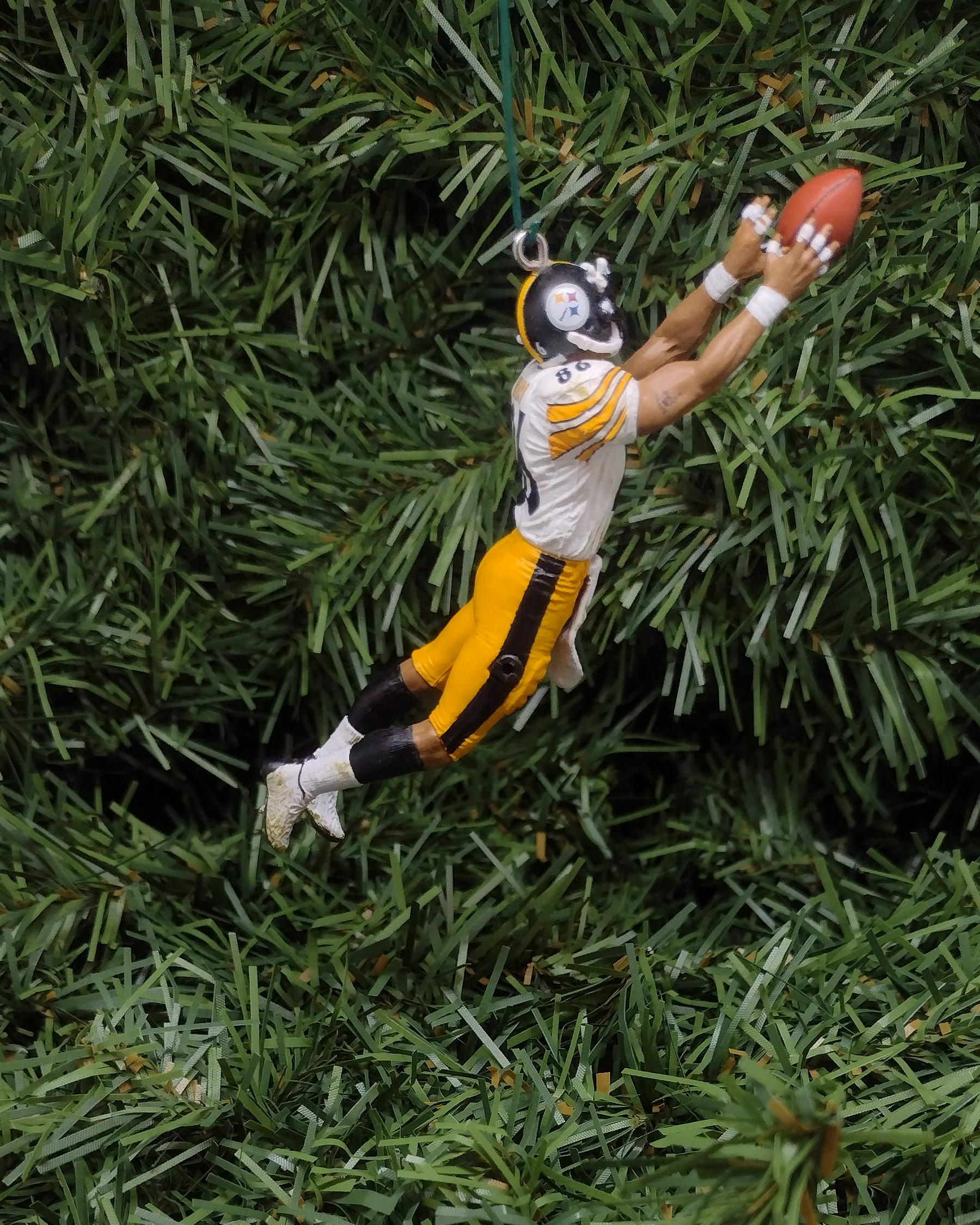 PITTSBURGH STEELERS Ornament Hines Ward Christmas Gift Idea Unique Xmas Tree Decoration NFL Football Figure 3 inch